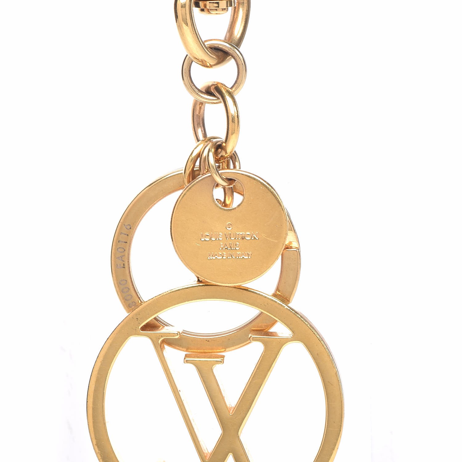 LOUIS VUITTON LV Circle Bag Charm Key Holder Gold