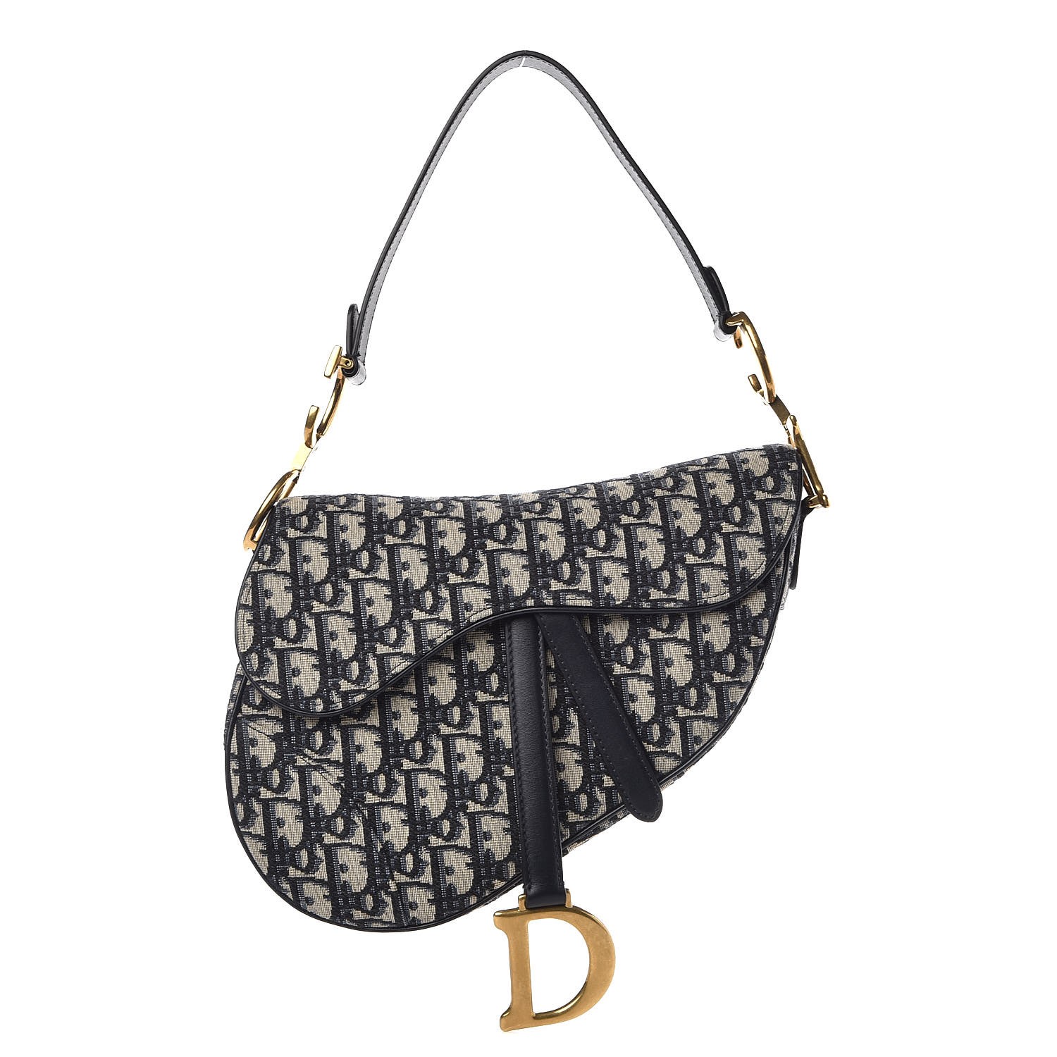 christian dior oblique saddle bag blue