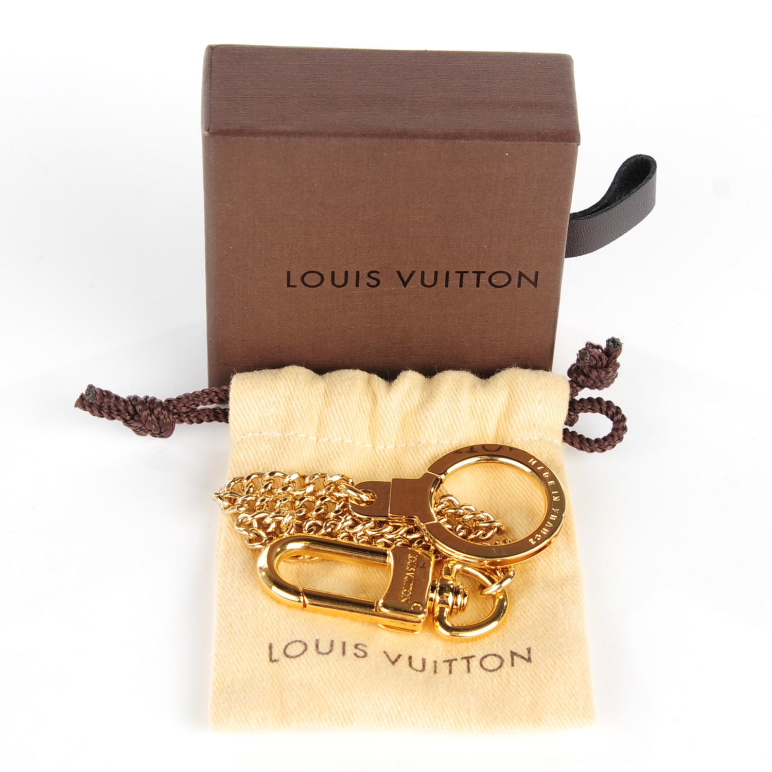 LOUIS VUITTON Pochette Extender Key Ring Chain Gold 131934