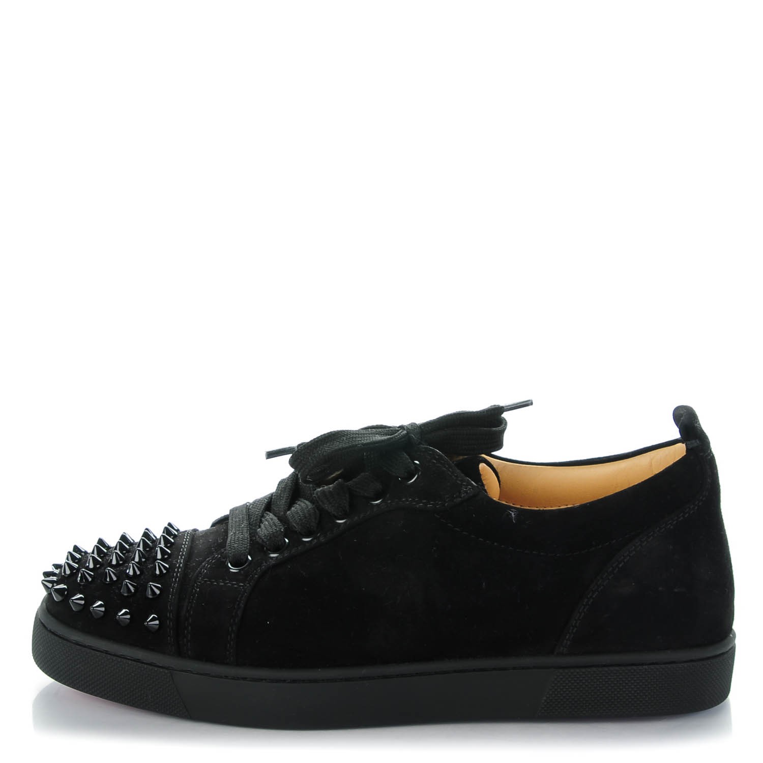 Myrde Rykke manuskript CHRISTIAN LOUBOUTIN Suede Louis Junior Spikes Flat Sneakers 36.5 Black  139977 | FASHIONPHILE