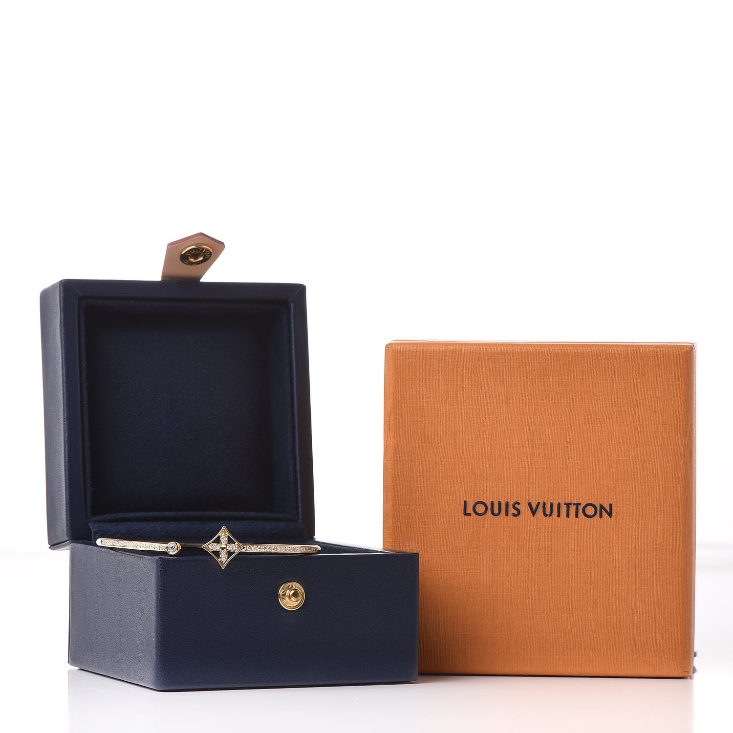 LOUIS VUITTON 18K White Gold Diamond Idylle Blossom Twist Bracelet 420966