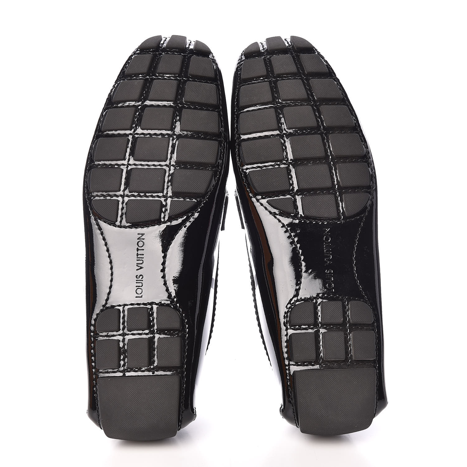 LOUIS VUITTON Patent Monte Carlo Loafers 7 Black 427676