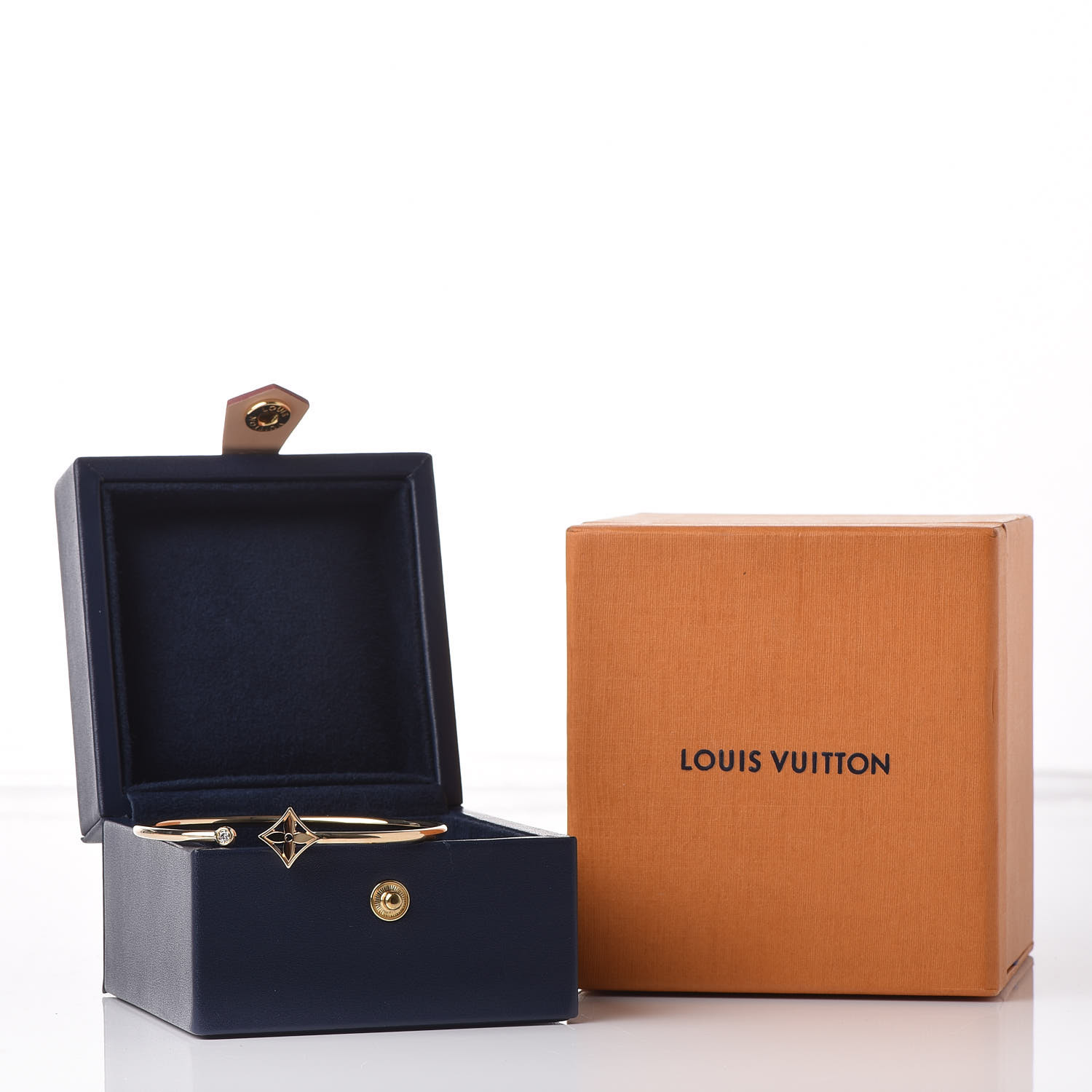 LOUIS VUITTON 18K Yellow Gold Diamond Idylle Blossom Twist Bracelet S 427485