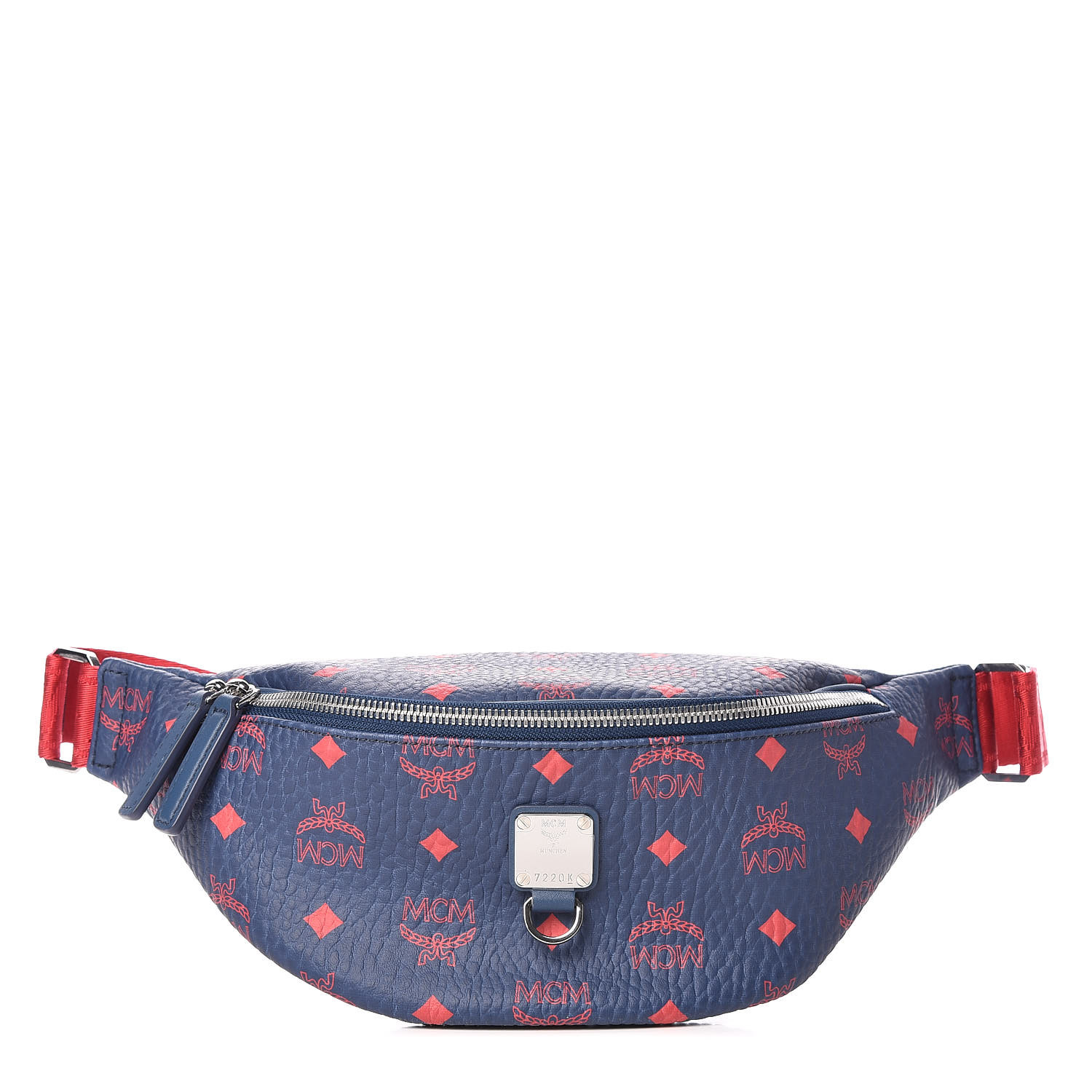 red mcm fanny pack