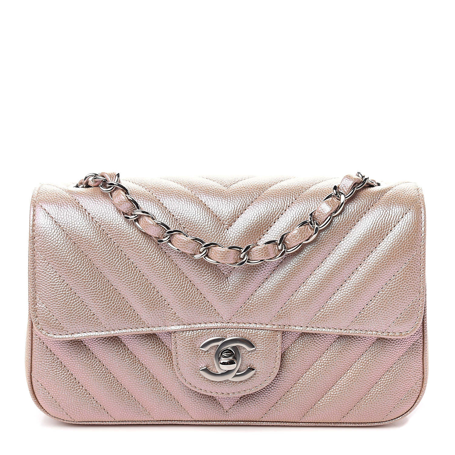 chanel light gold chevron