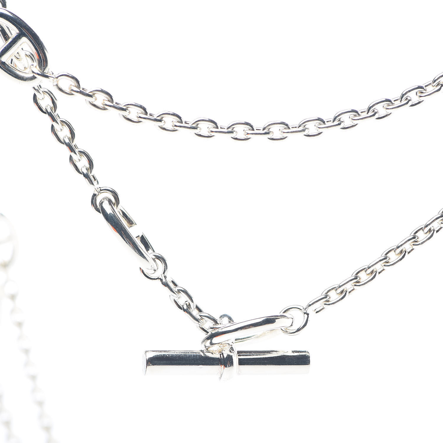 HERMES Sterling Silver Farandole Necklace 160 537878