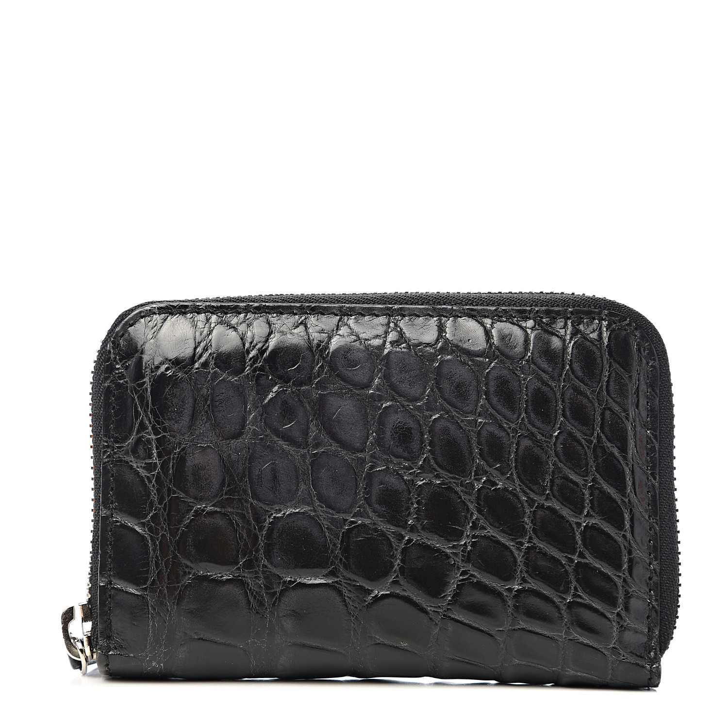 GUCCI Crocodile Bifold Wallet Black 535877