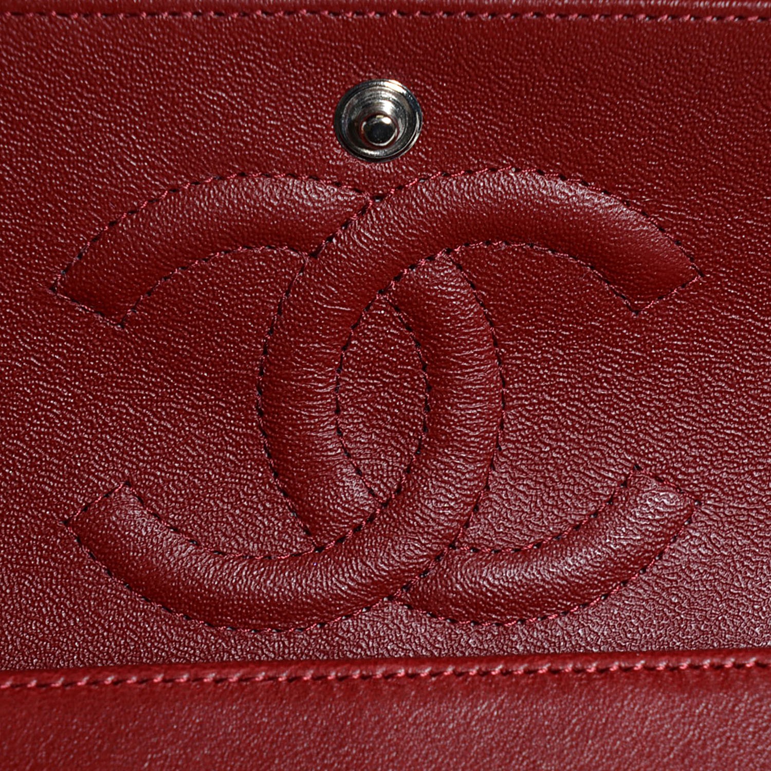 CHANEL Lambskin Quilted Medium Double Flap Red 102906