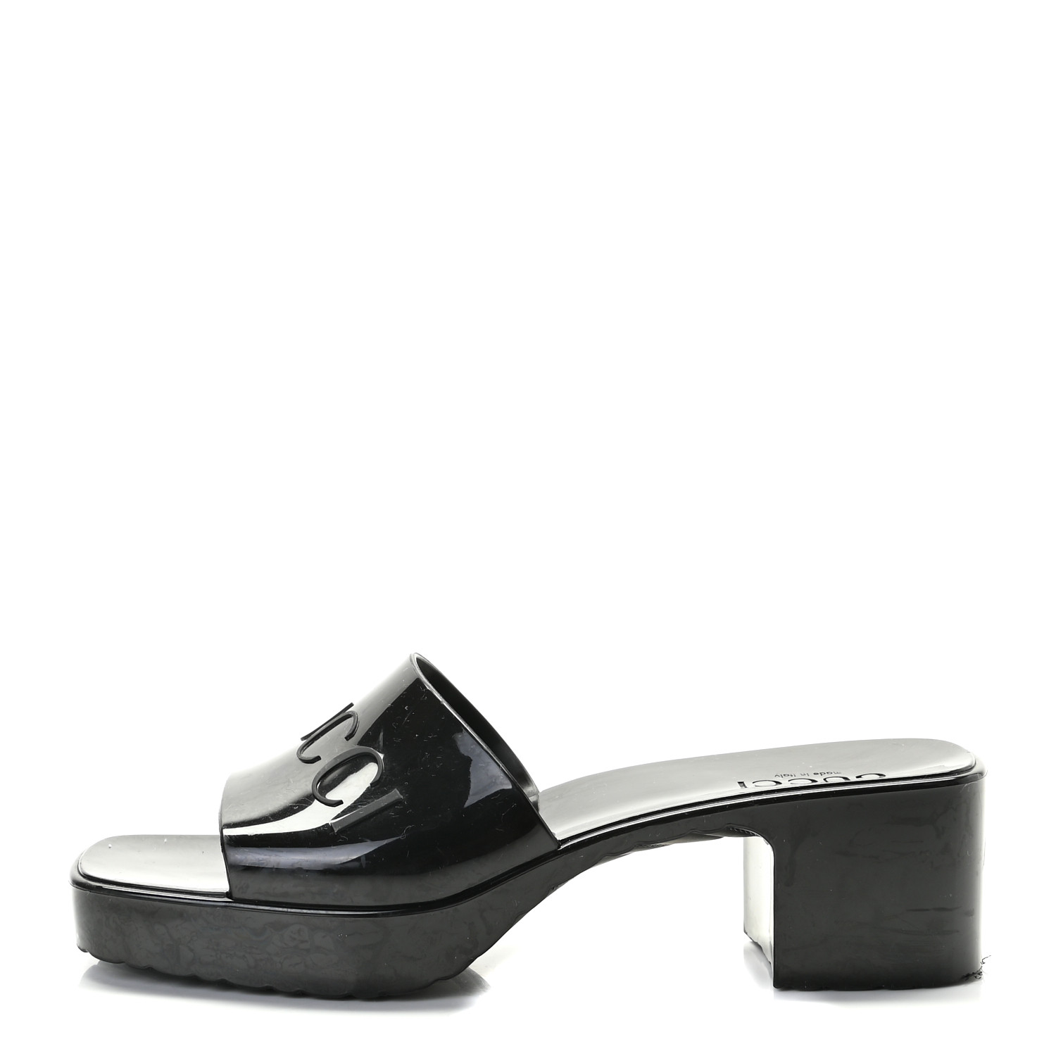 gucci rubber platform slide sandals