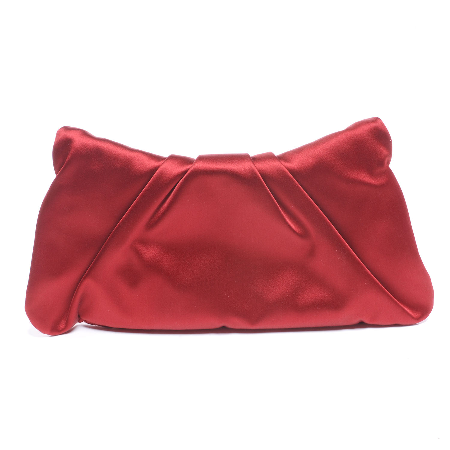 CHANEL Satin Flap Clutch Red 50994