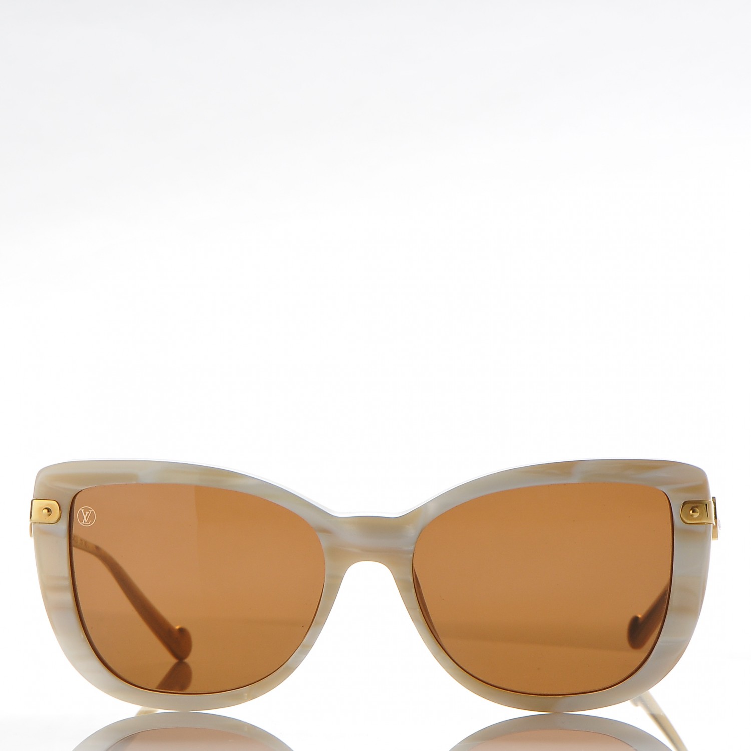 LOUIS VUITTON Acetate Shiny Charlotte Sunglasses Z0874W Creme 186931