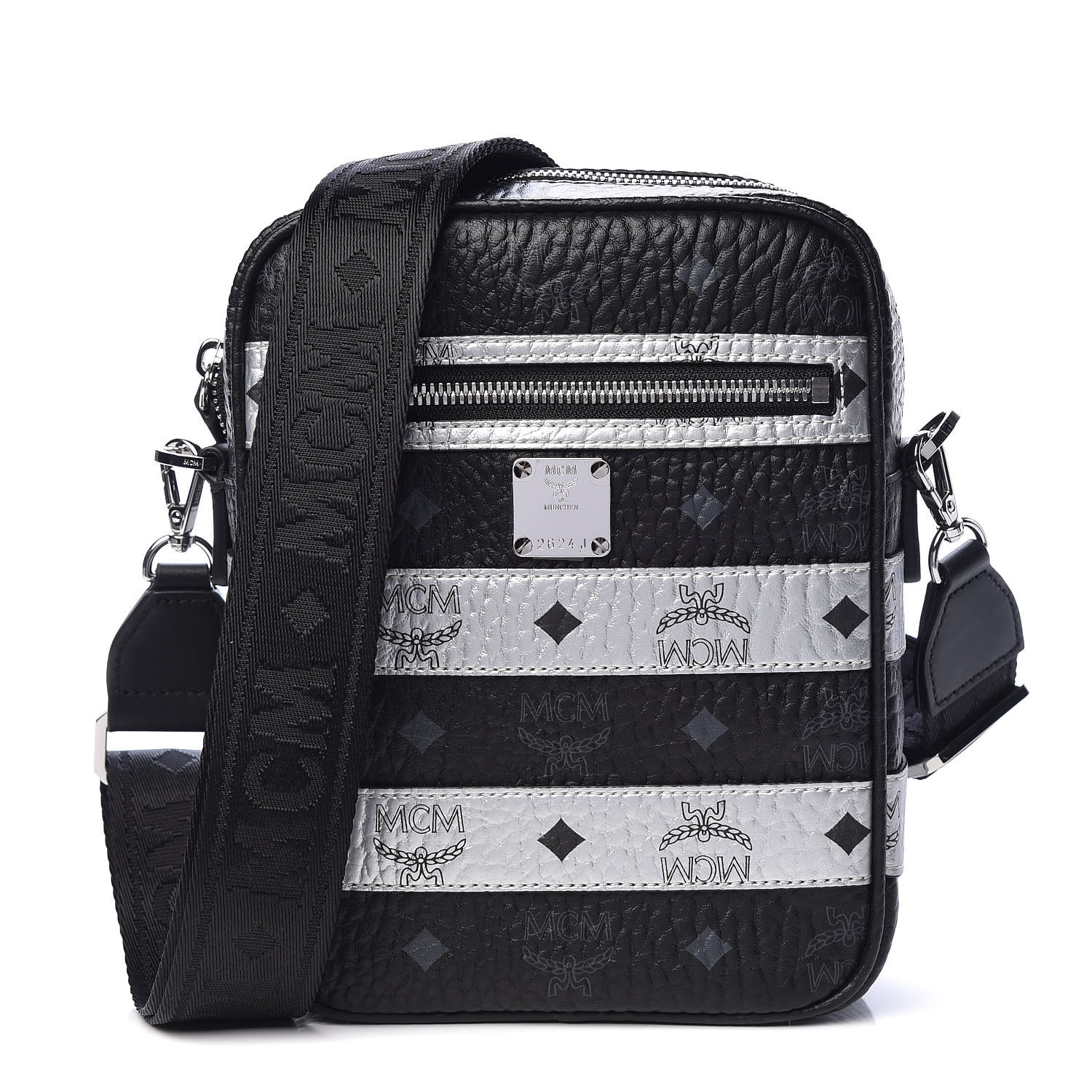 black and silver crossbody bag