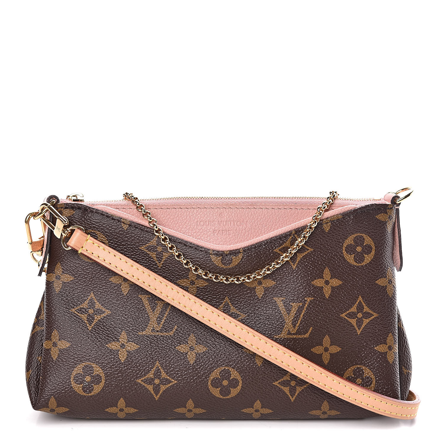 LOUIS VUITTON Monogram Pallas Clutch Rose Poudre 450207