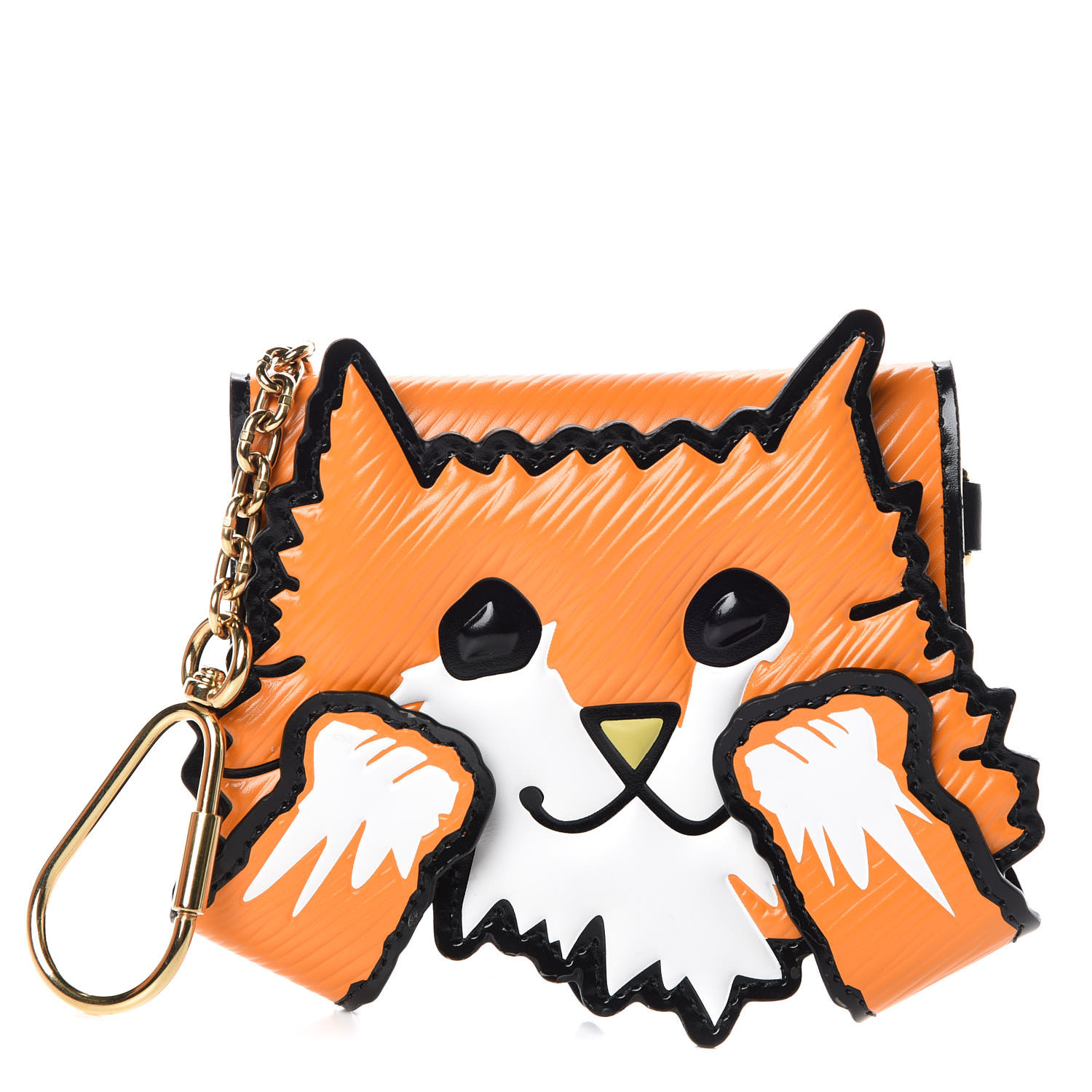 LOUIS VUITTON Epi Grace Coddington Catogram Calfskin Cat Card Holder Orange 380525