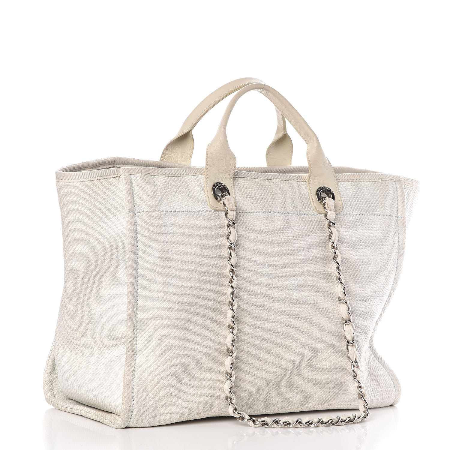 chanel deauville tote white