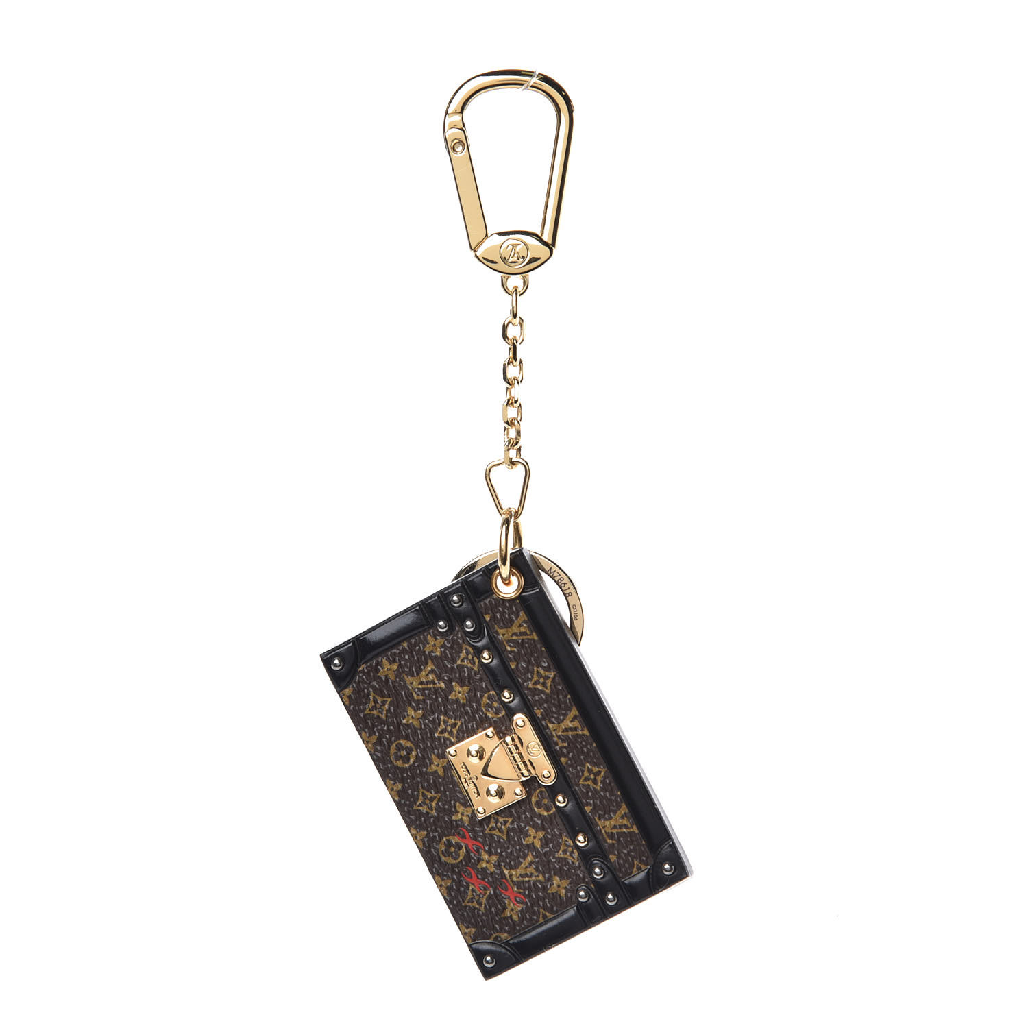 LOUIS VUITTON Petite Malle Bag Charm Key Holder Brown 385152
