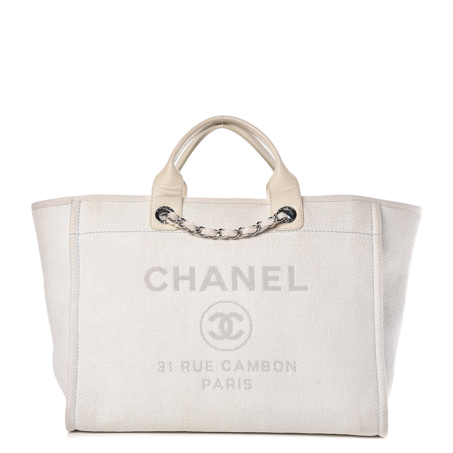chanel deauville tote white