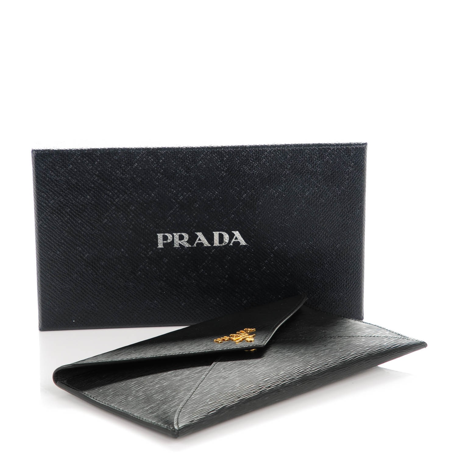 PRADA Vitello Move Envelope Wallet Nero Black 154473