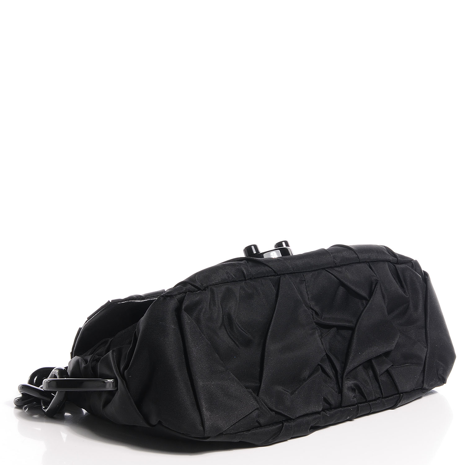 PRADA Tessuto Nylon Origami Pleated Handbag Nero Black 81982