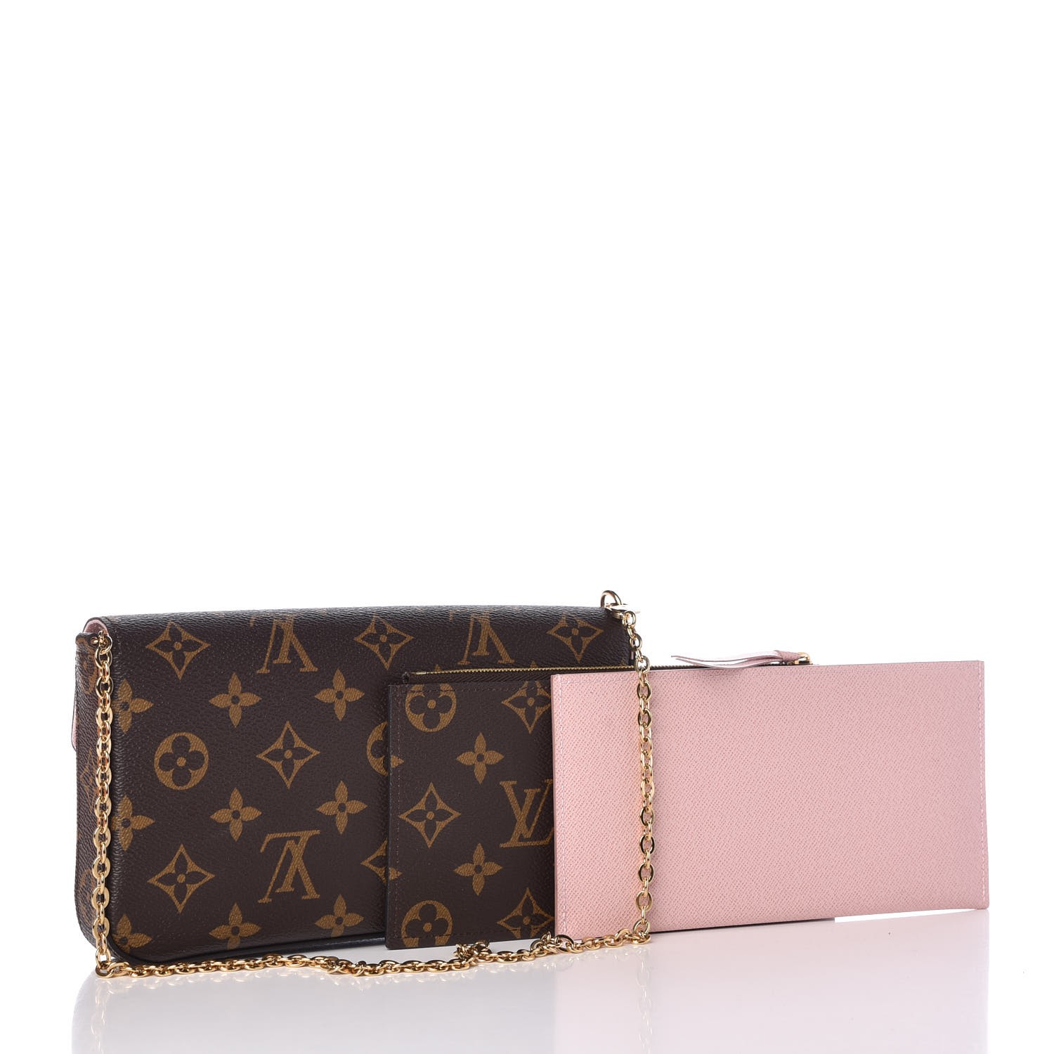 Louis Vuitton Pochette Felicie Monogram Blossom (Without Accessories)  Brown/Black in Toile Coated Canvas with Gold-tone - US