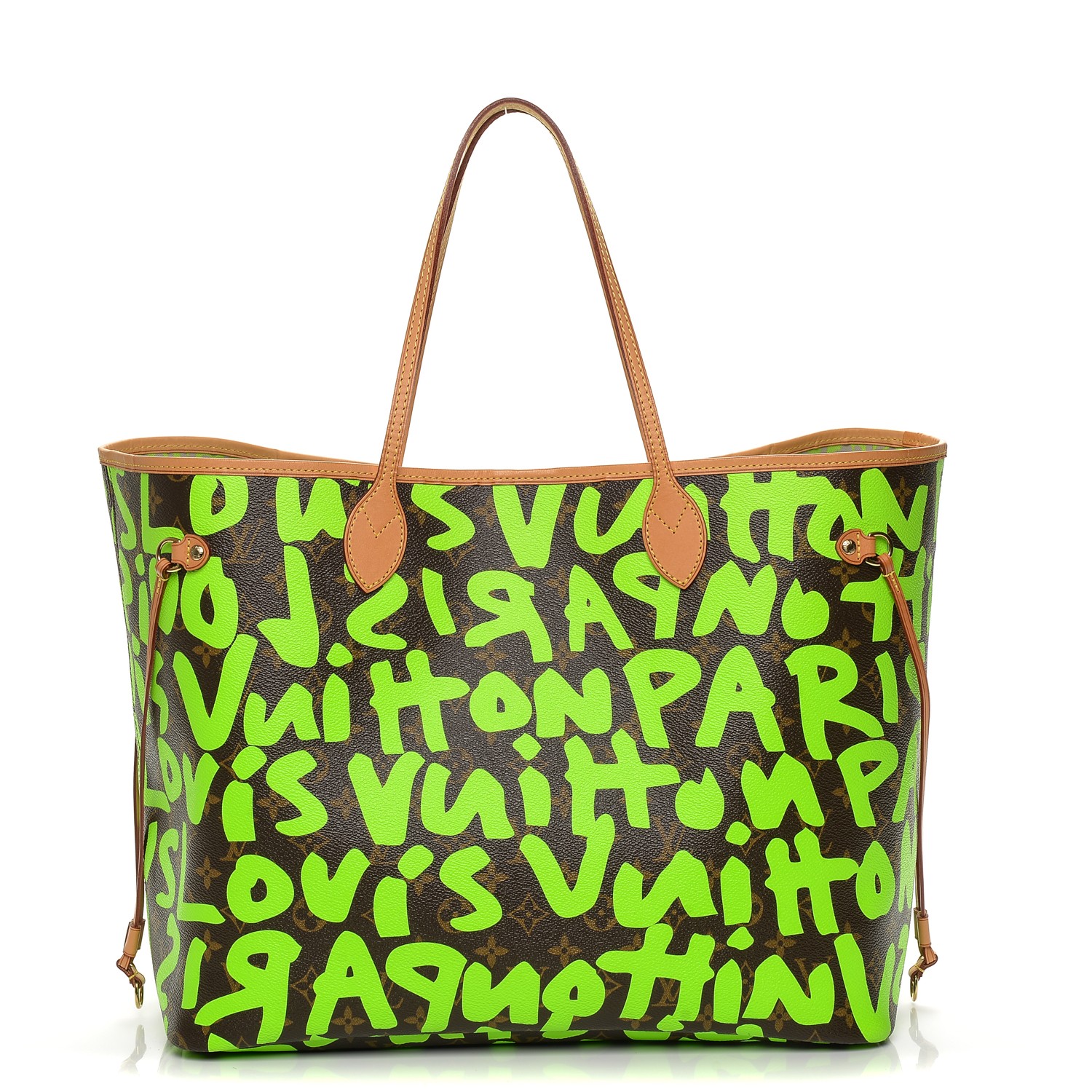 LOUIS VUITTON Monogram Stephen Sprouse Graffiti Neverfull GM Green 196839