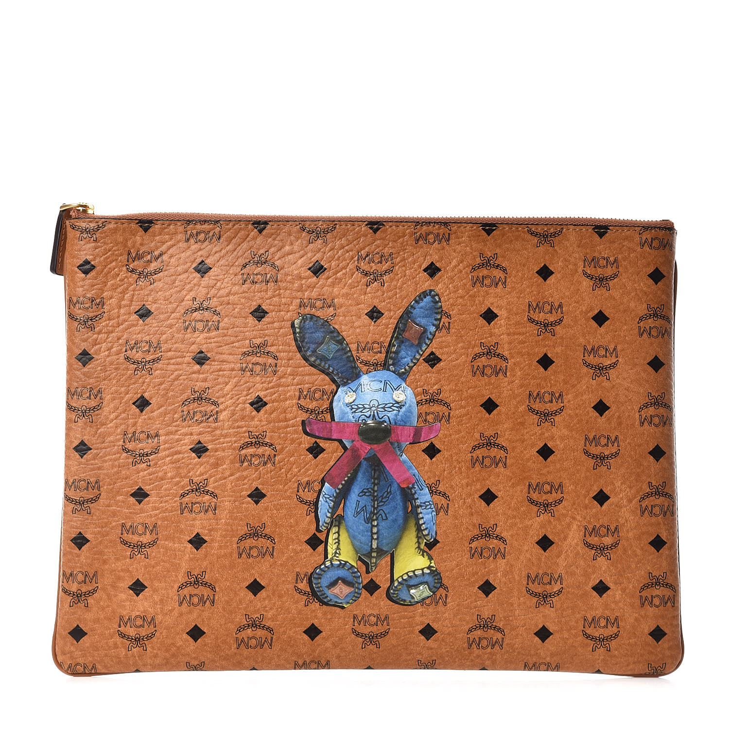 MCM Visetos Rabbit Pouch Cognac 413933