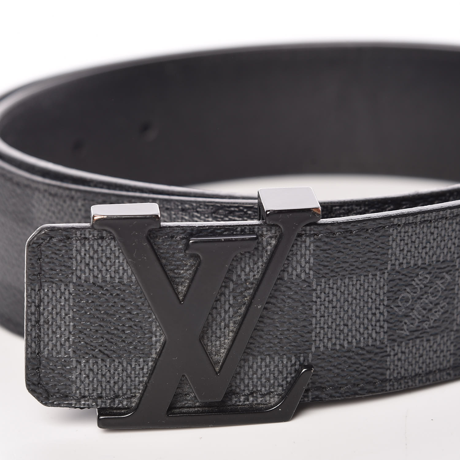 Louis Vuitton Damier Graphite Inventeur 35mm Reversible Belt sz 90