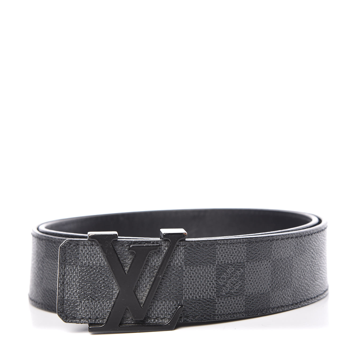 LOUIS VUITTON Damier Graphite LV Initiales Belt 90 36 413350