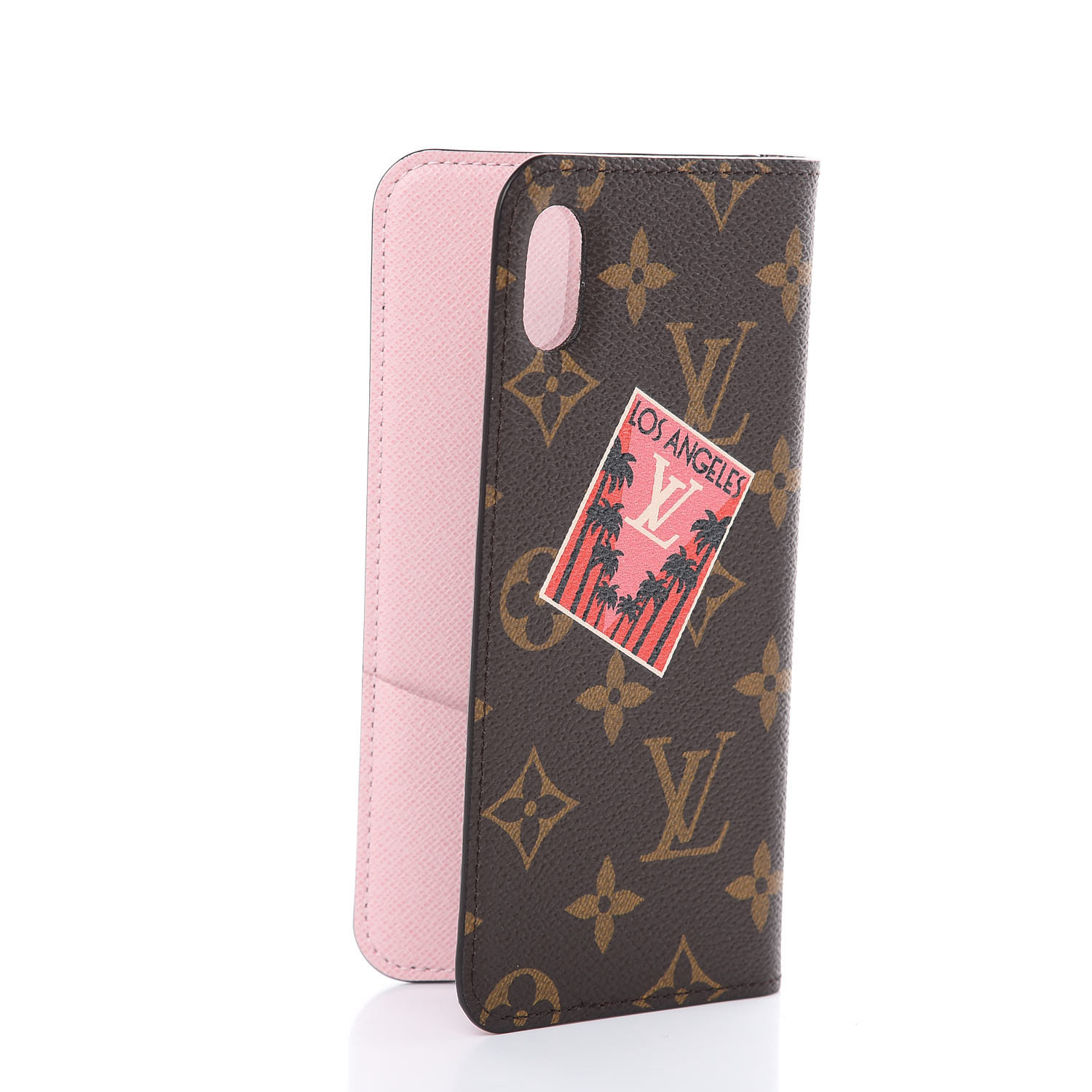 LOUIS VUITTON Monogram My LV World Tour iPhone XS Max Folio Case Rose Ballerine 463908