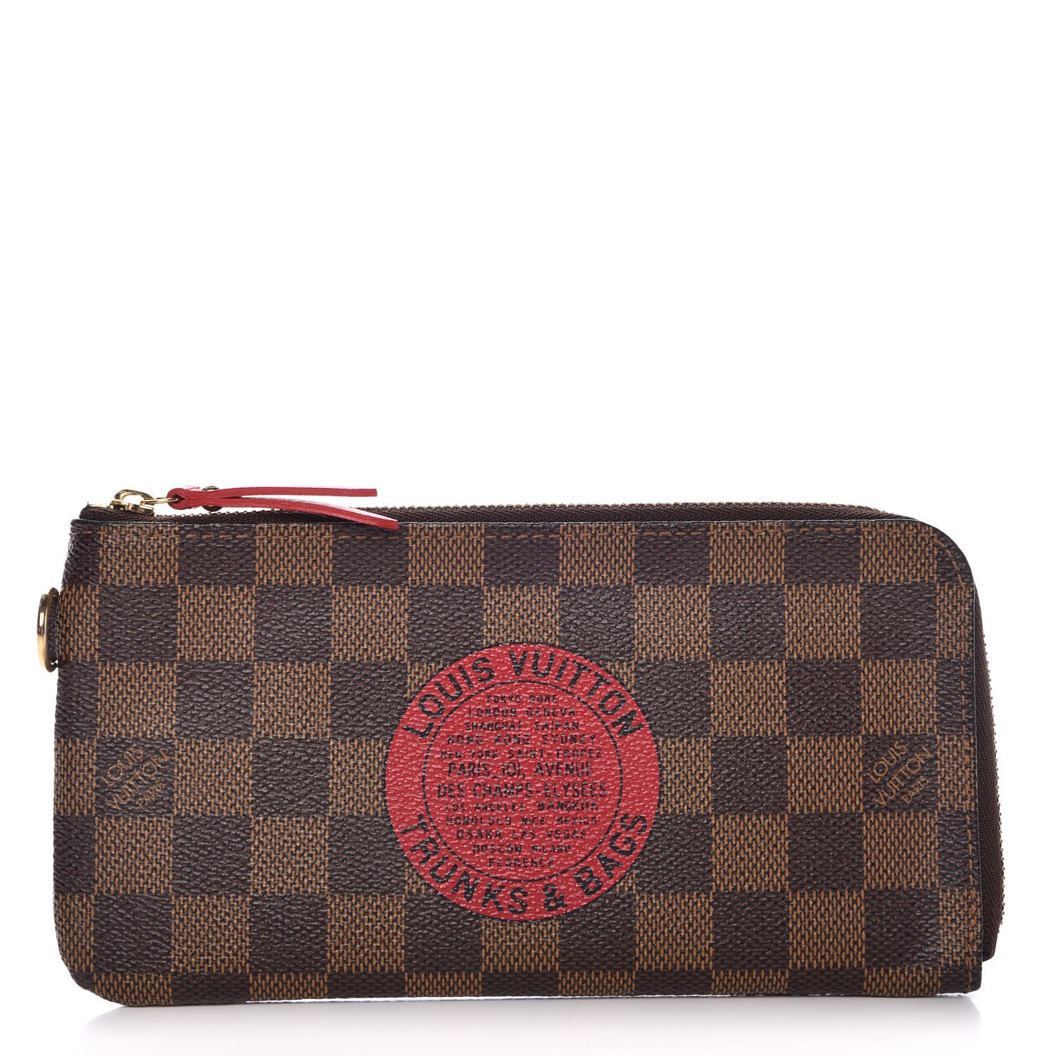 LOUIS VUITTON Damier Ebene Complice Trunks and Bags Wallet Red 316122