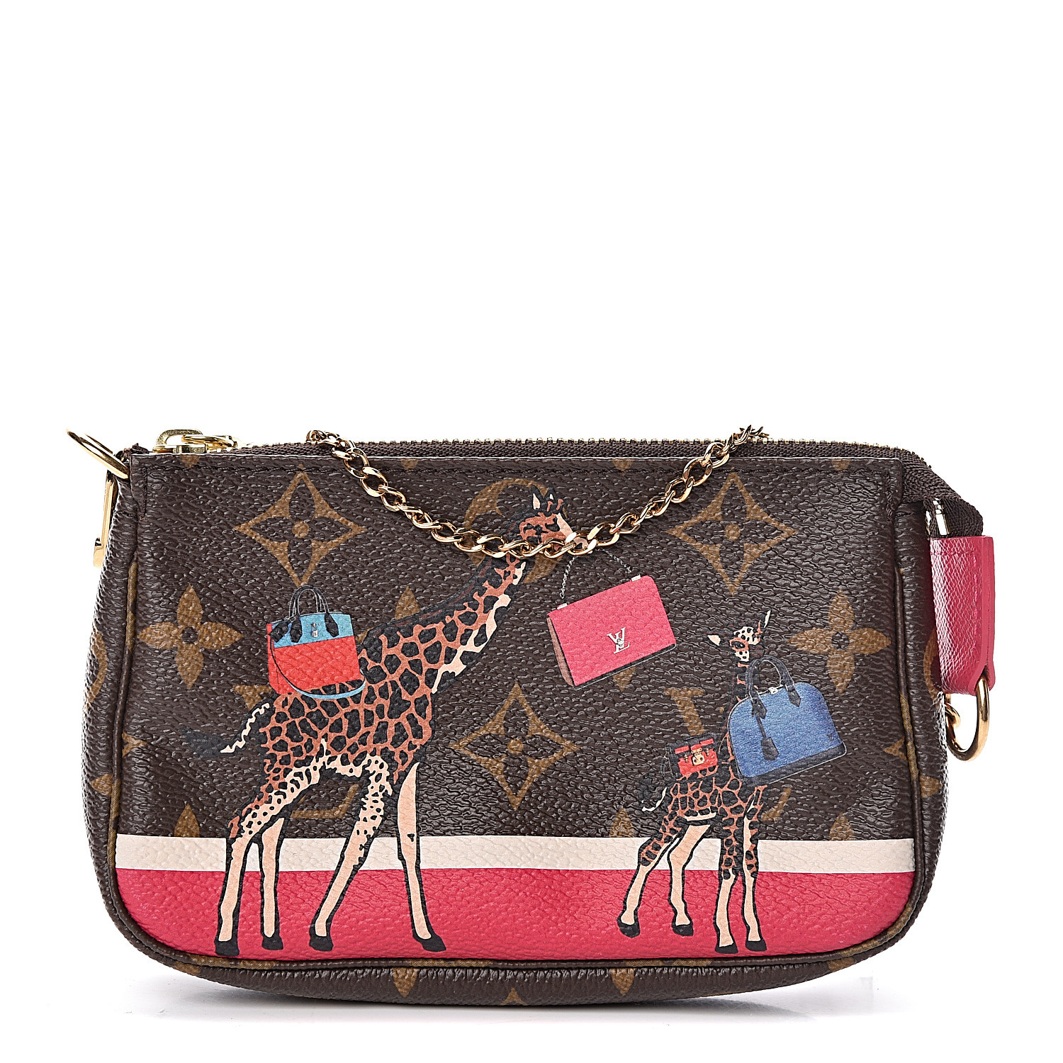 LOUIS VUITTON Monogram Giraffe Xmas Mini Pochette Accessories 475902