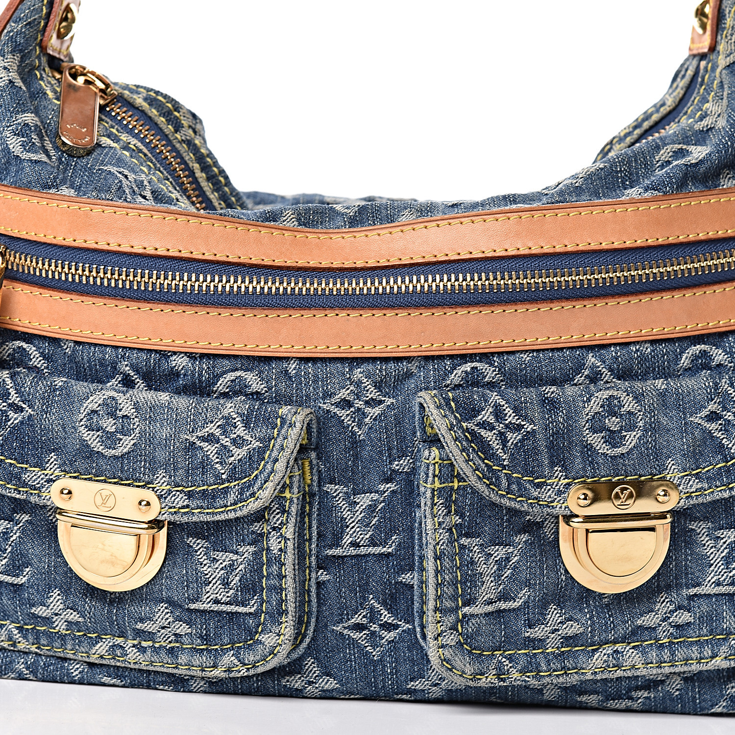 LOUIS VUITTON Monogram Denim Baggy PM Blue 479479 FASHIONPHILE