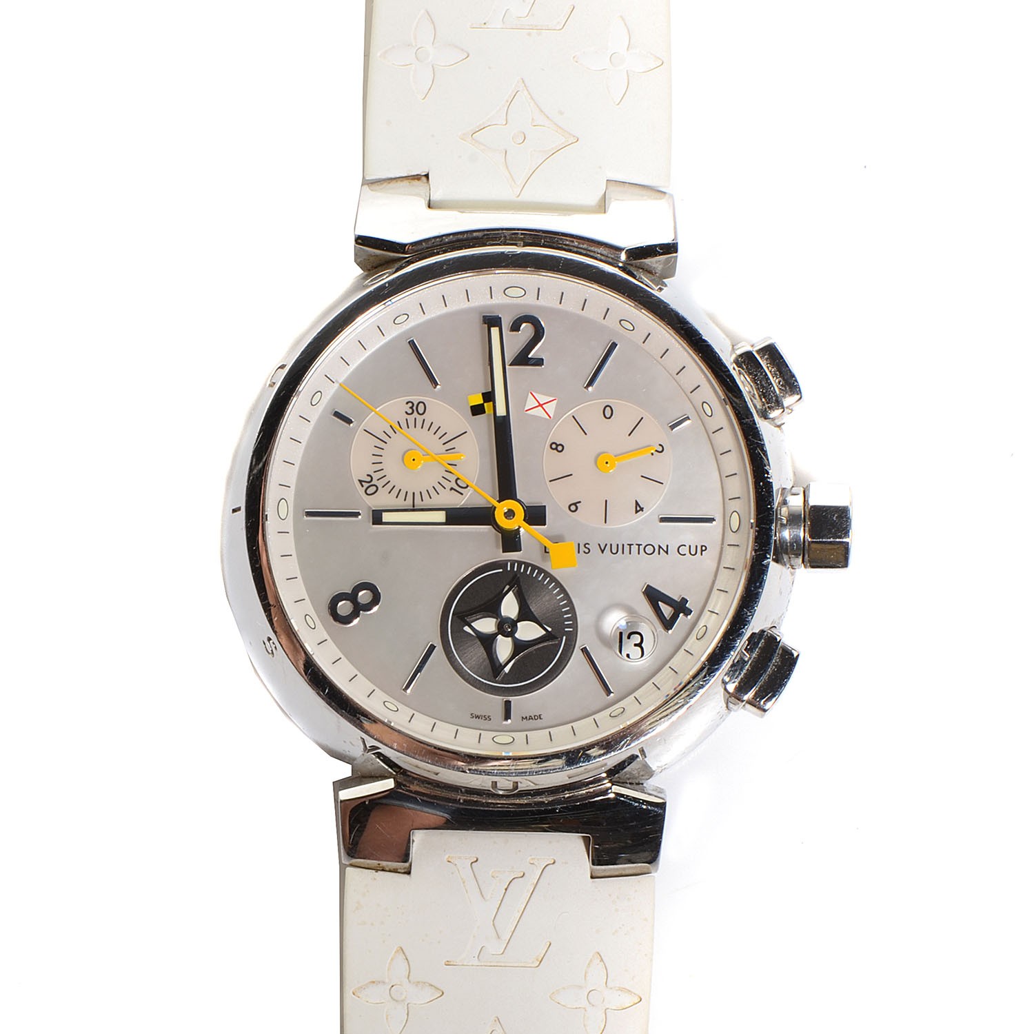 LOUIS VUITTON Mother of Pearl 28mm Tambour Lovely Watch 68017