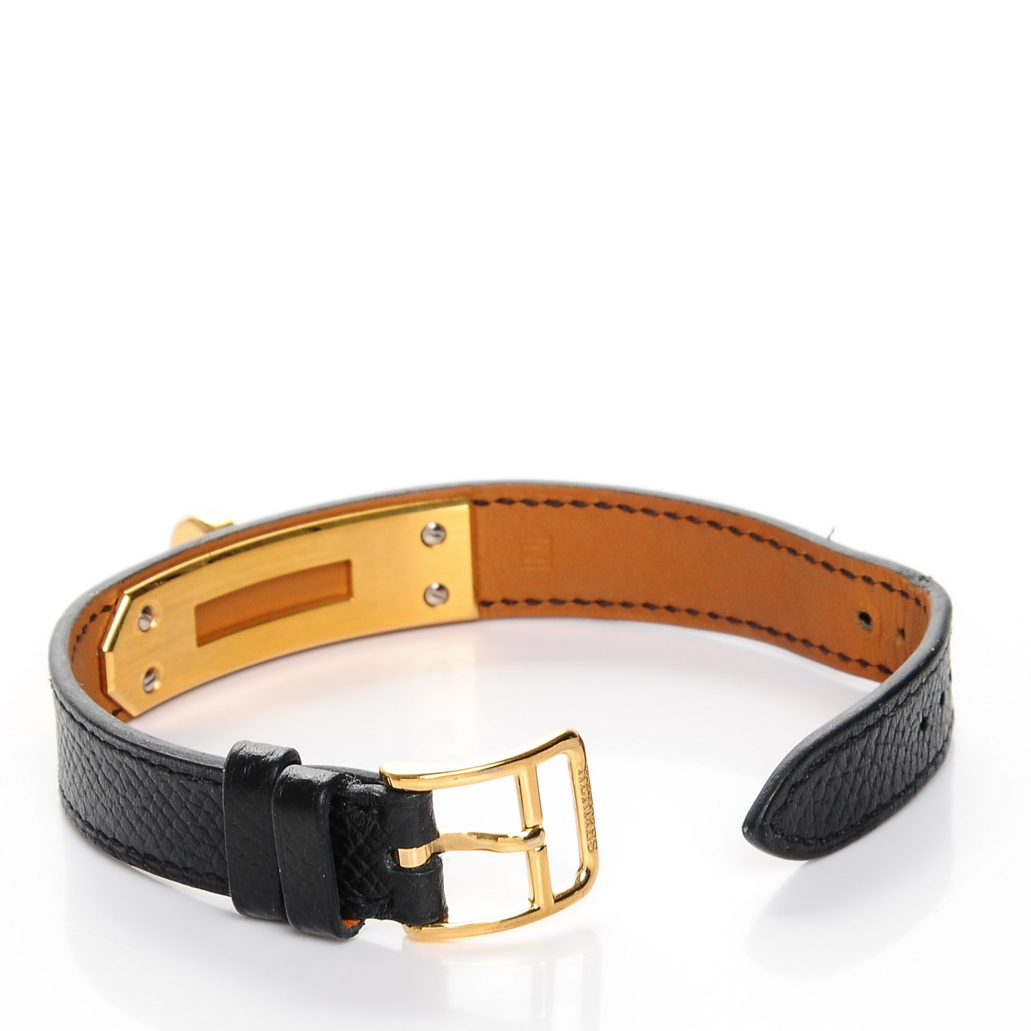 HERMES Epsom Kelly Watch Replacement Strap Band Black 193163