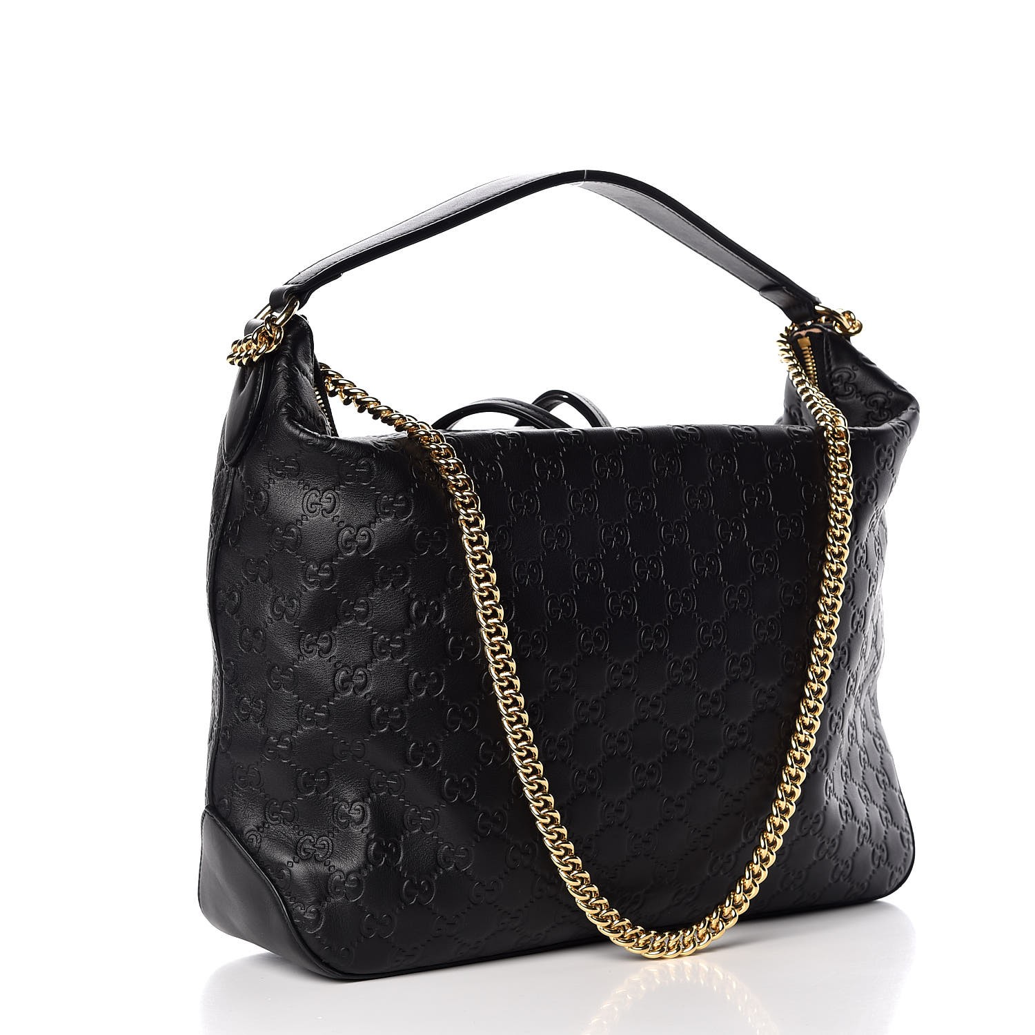 GUCCI Guccissima Signature Large Linea A Hobo Black 335489