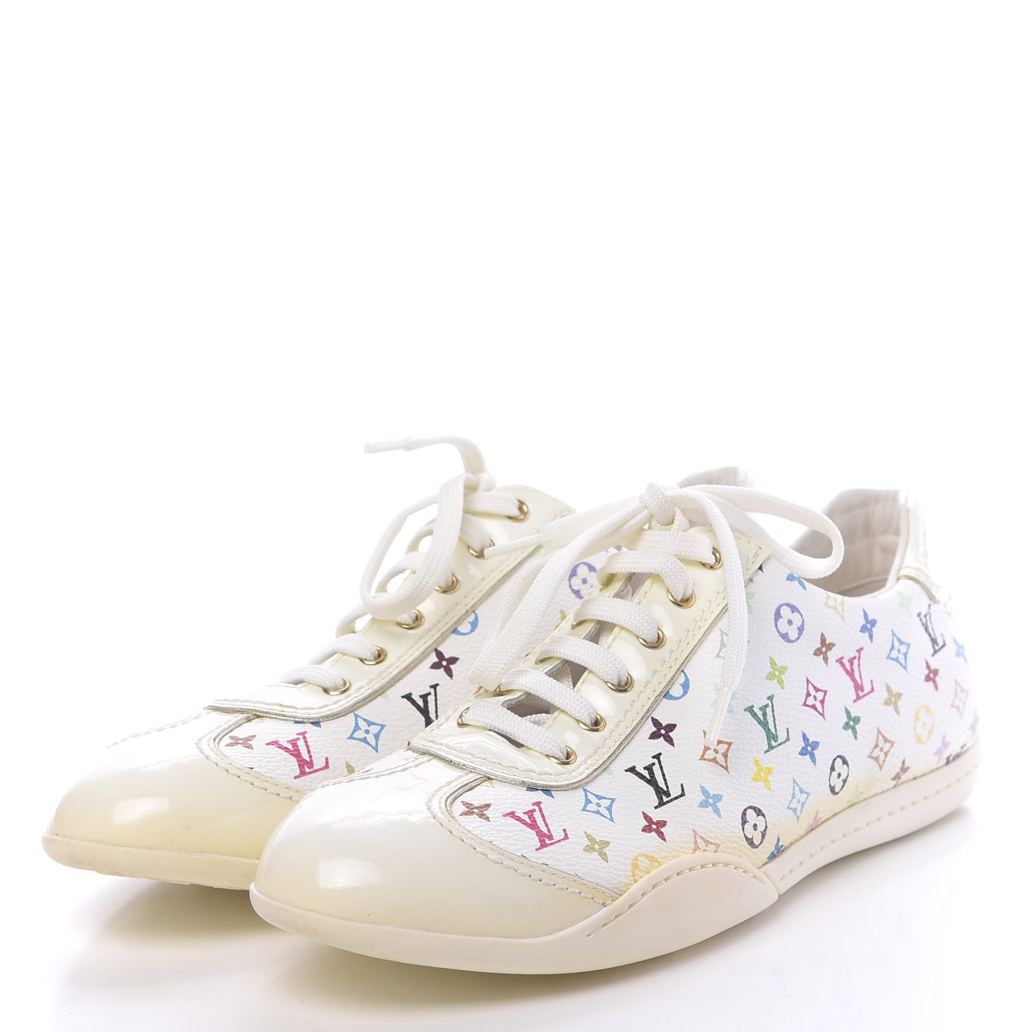 LOUIS VUITTON Monogram Multicolor Sneakers 36 White 661597 | FASHIONPHILE