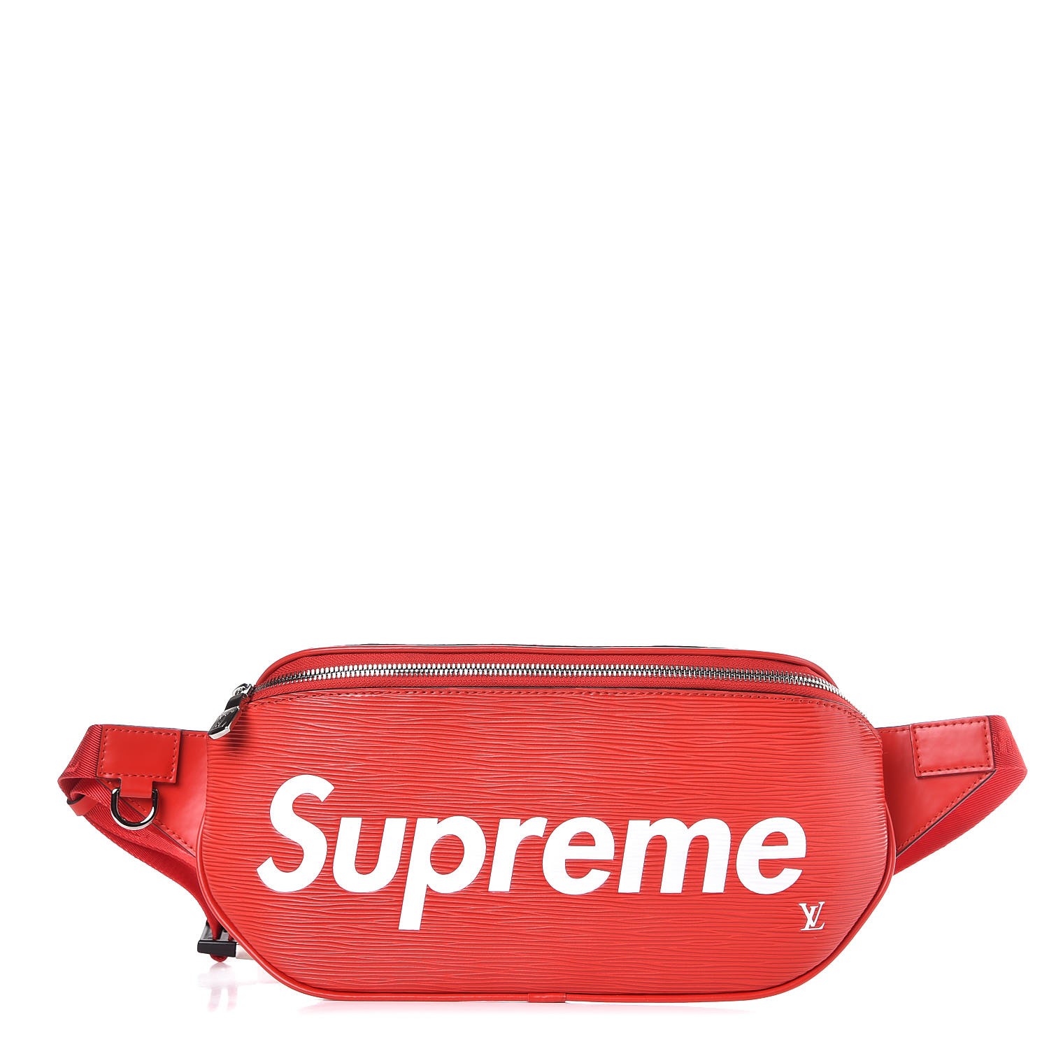 red leather supreme fanny pack