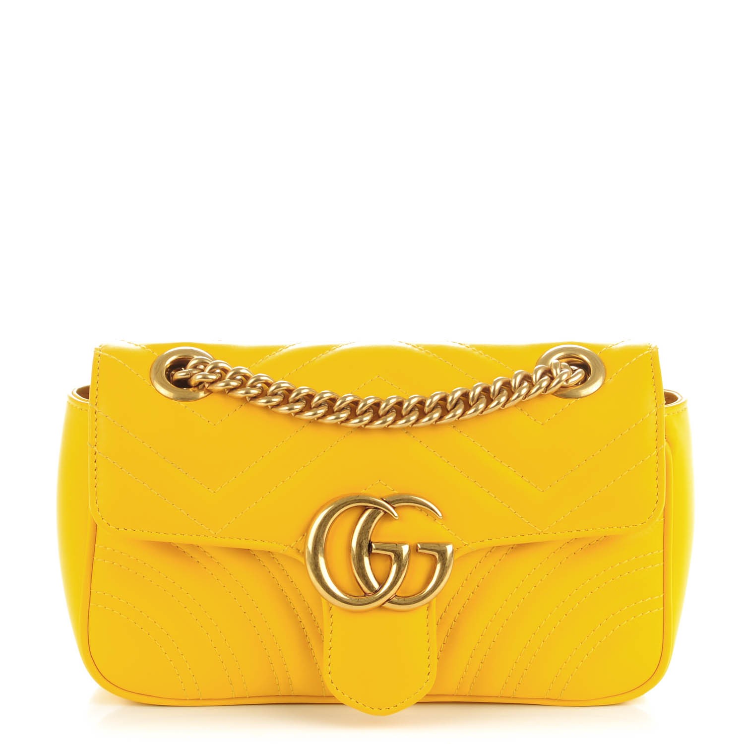 Gucci Calfskin Matelasse Gg Marmont Mini Bag Yellow 151004 Gucci Calfskin Matelasse Gg Marmont Mini Bag Yellow 151004