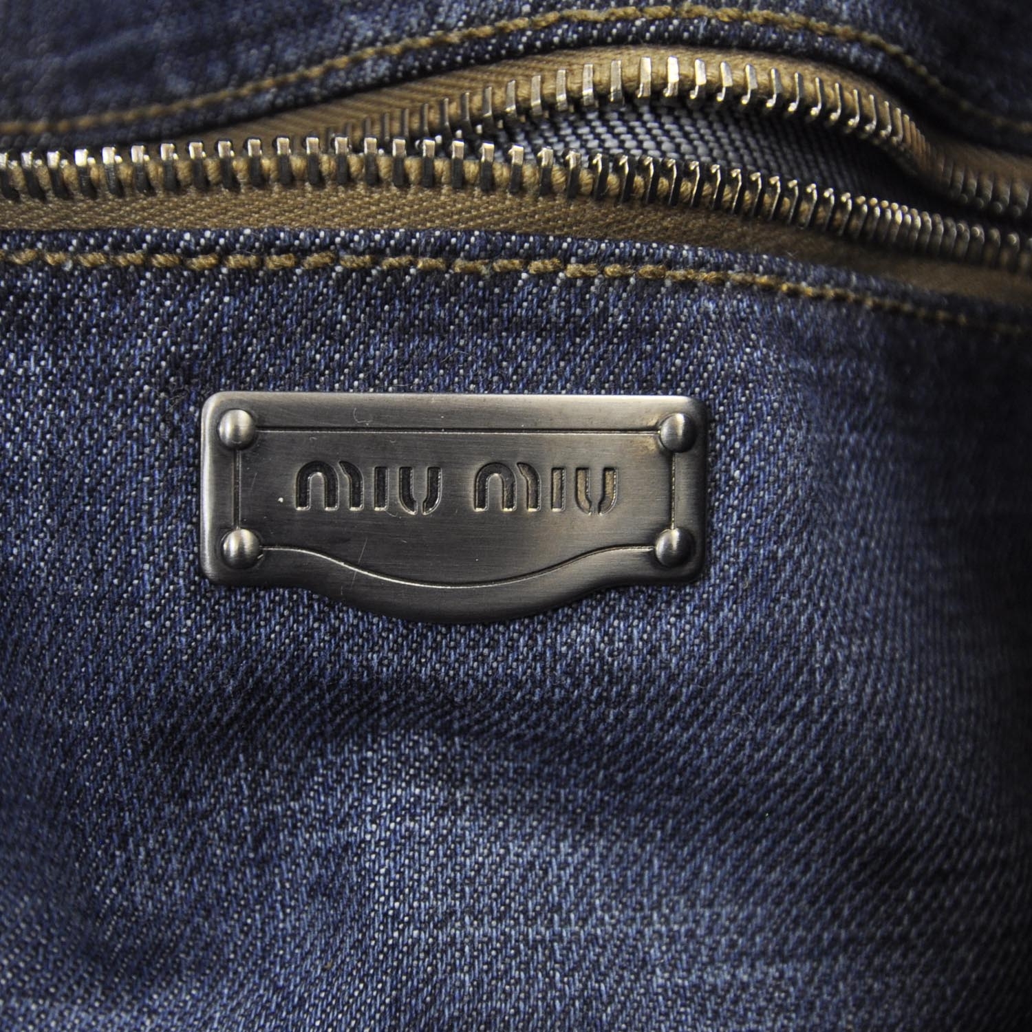 miu miu denim clutch