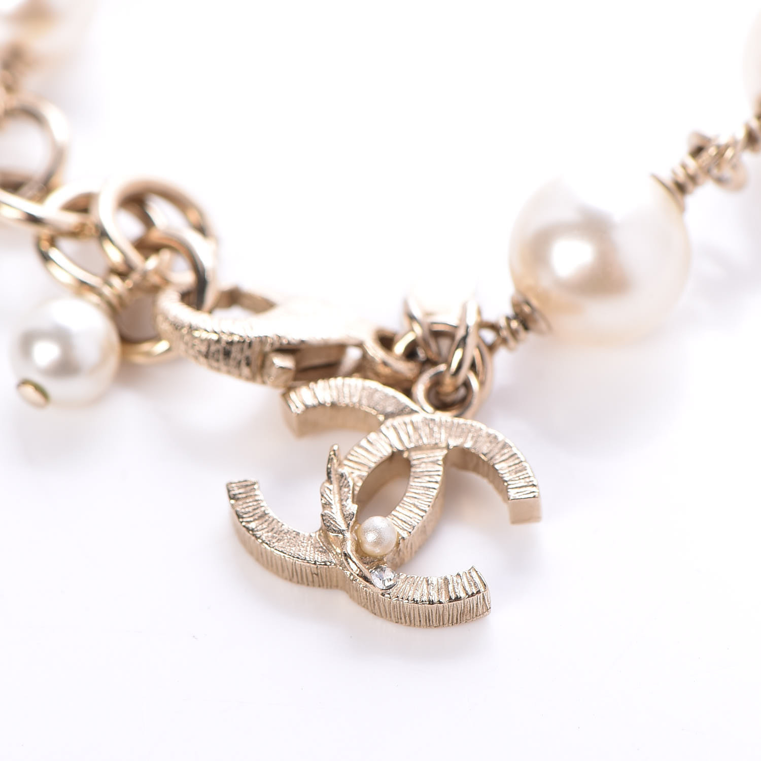 CHANEL Pearl CC Bracelet Gold 356457