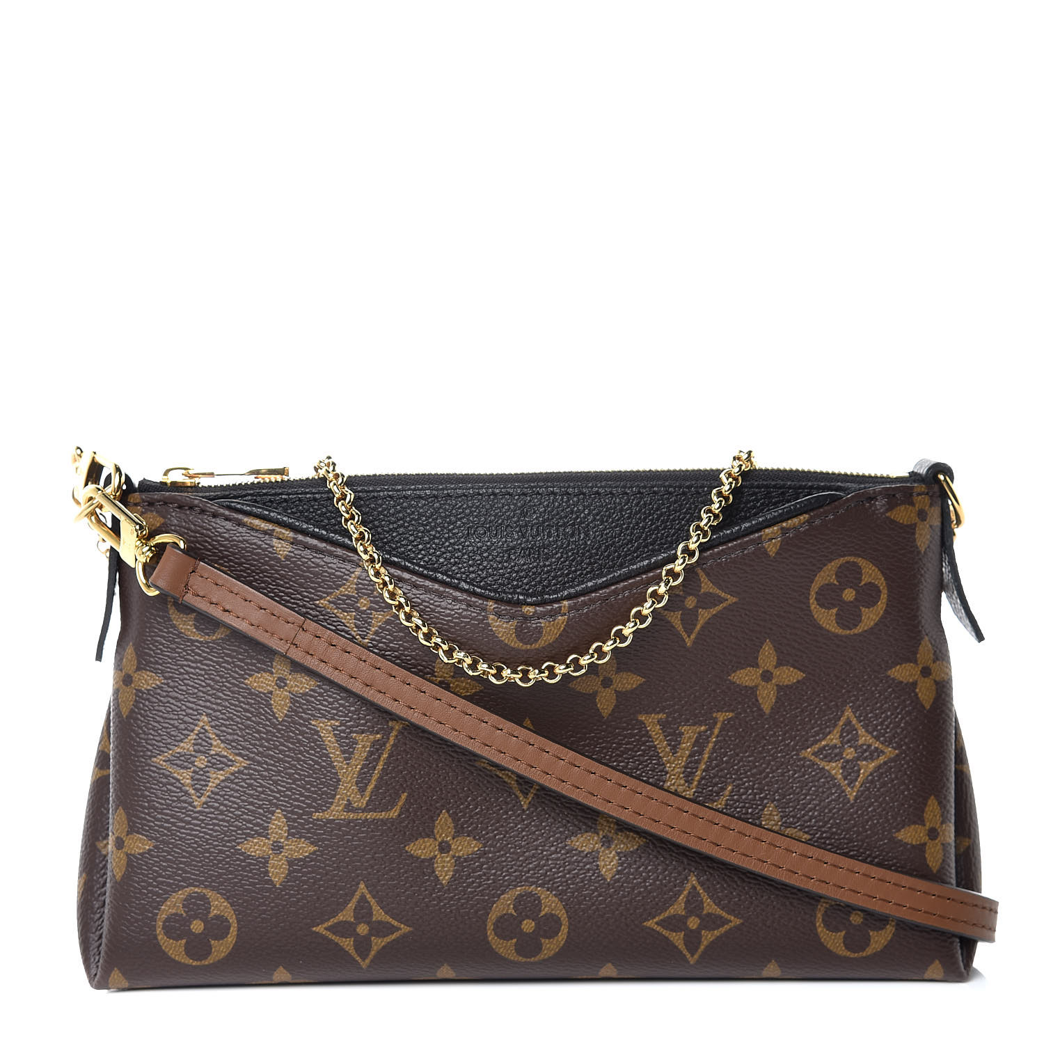 LOUIS VUITTON Monogram Pallas Clutch Black 357518