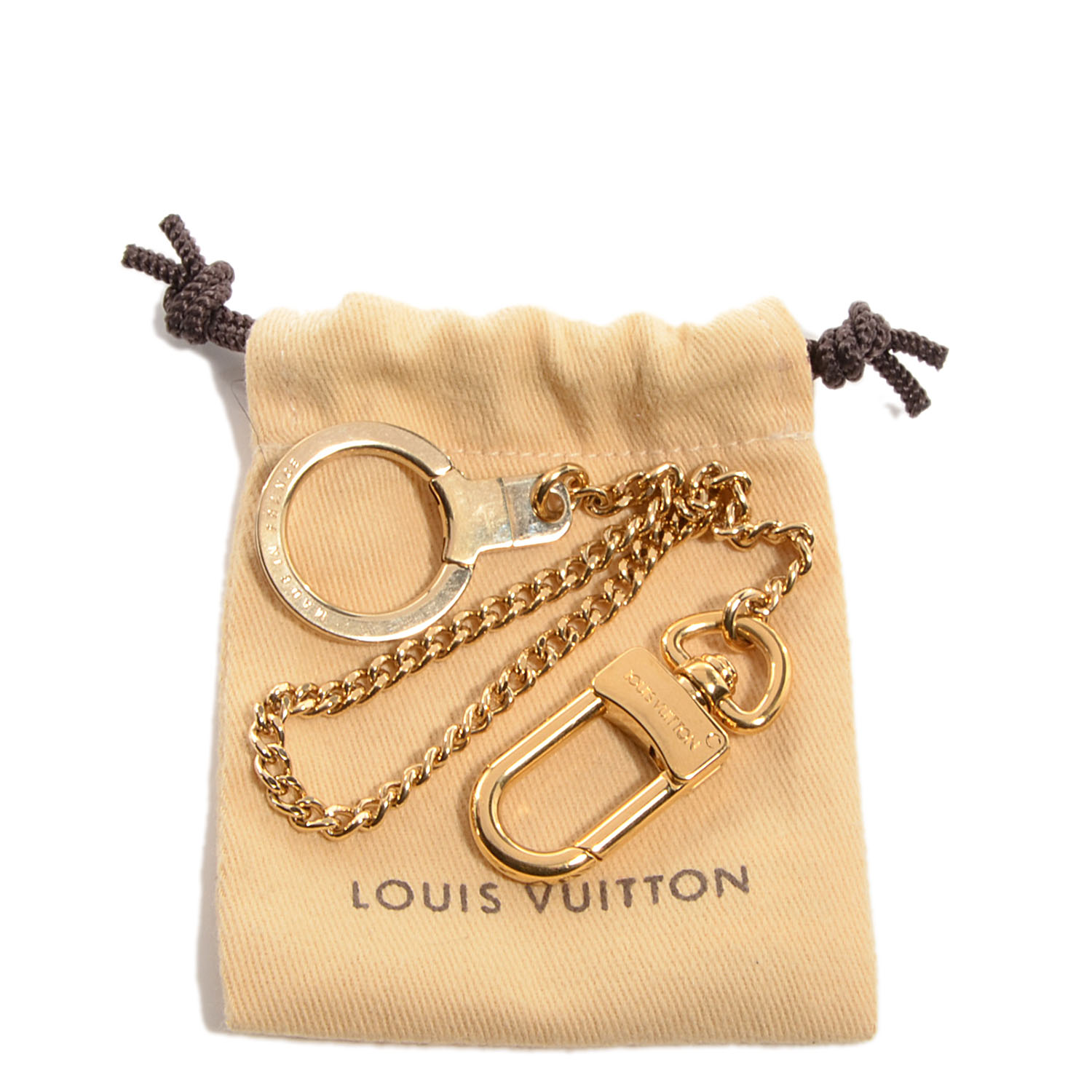LOUIS VUITTON Pochette Extender Key Ring Chain Gold 77580