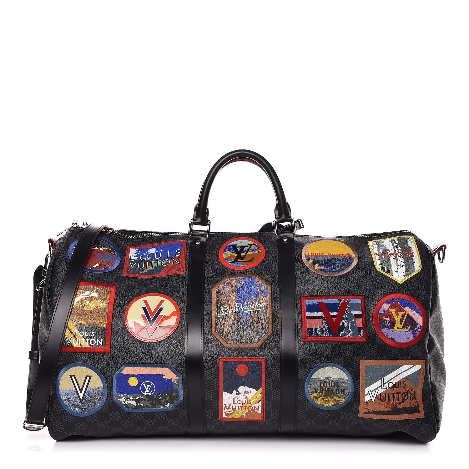 duffle bag with patches