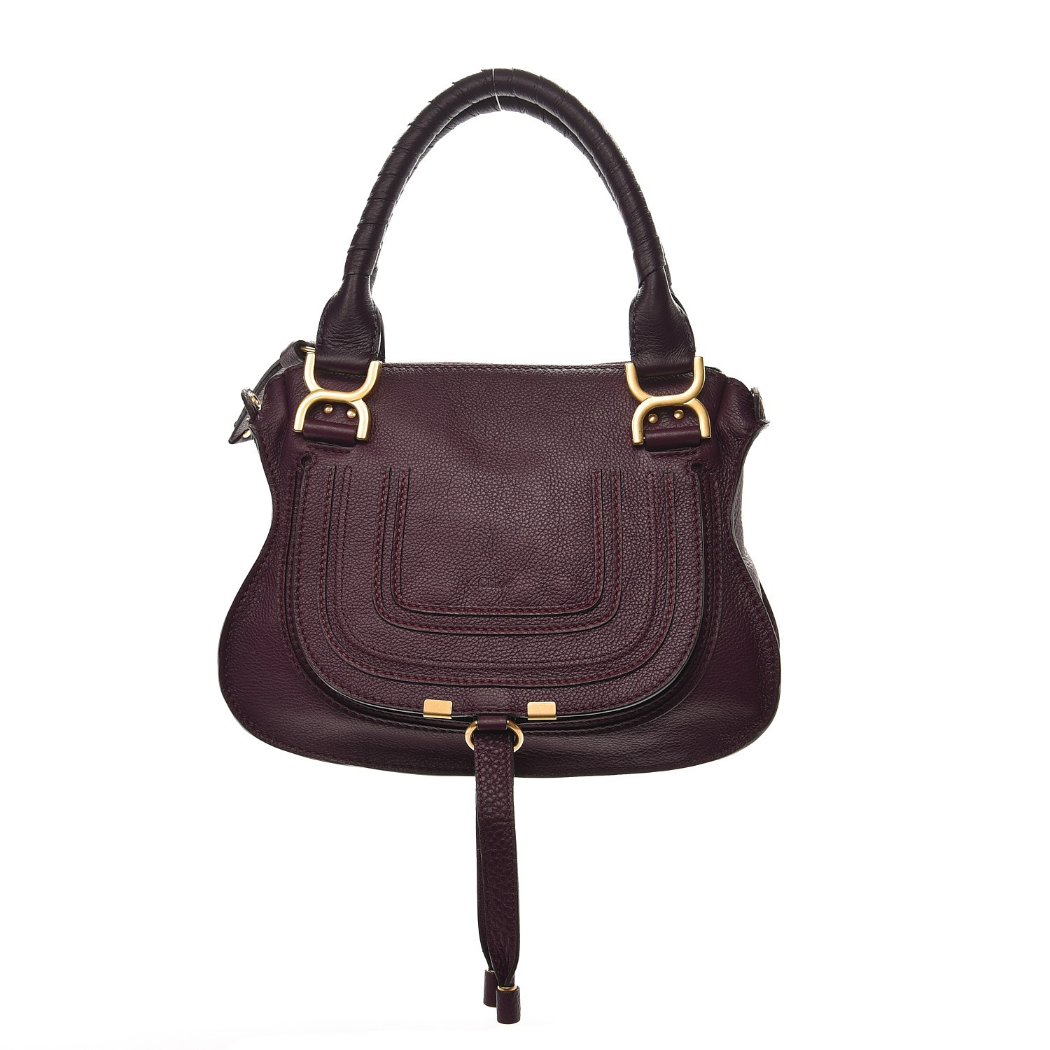 CHLOE Calfskin Small Marcie Double Carry Bag Intense Violine 236489
