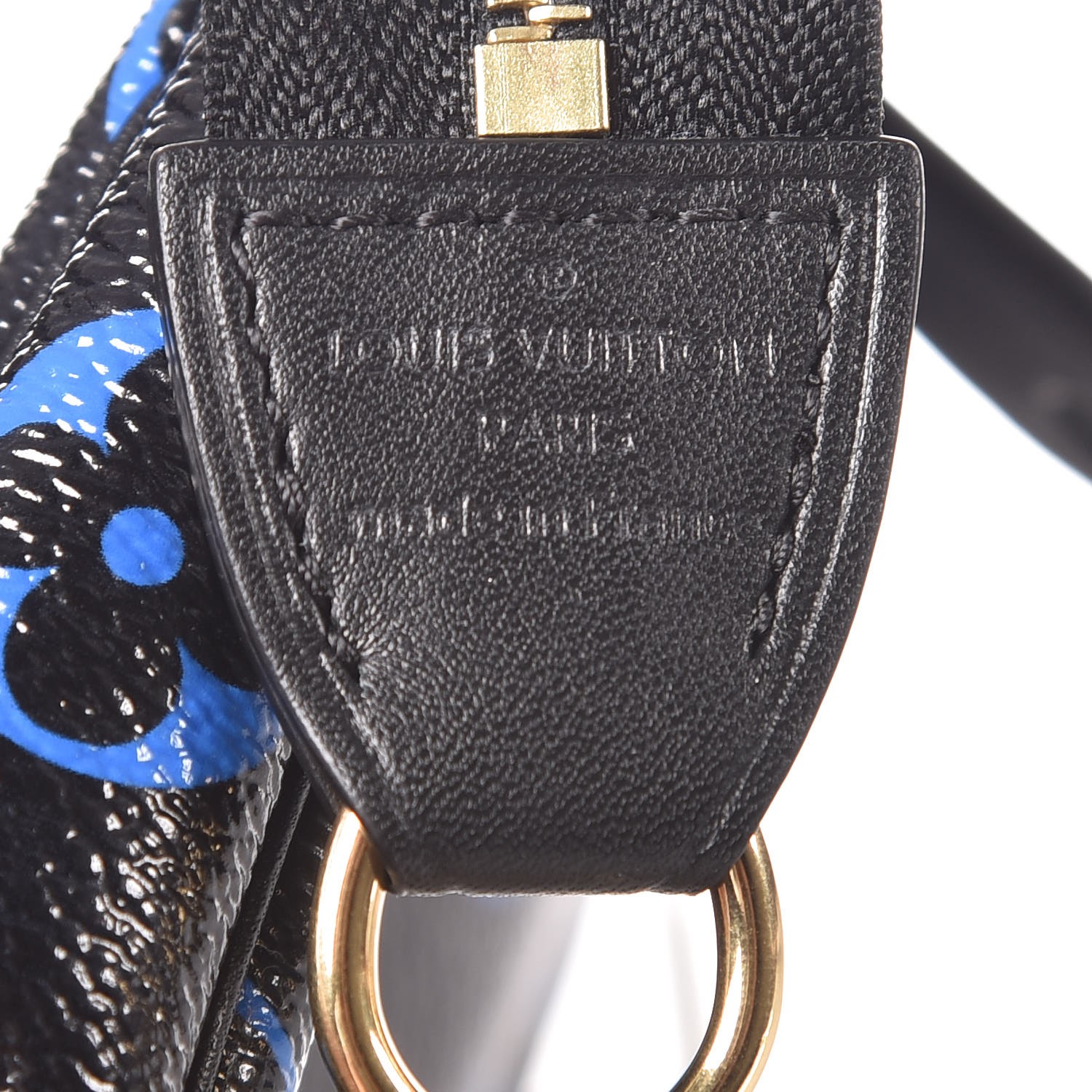 LOUIS VUITTON Colored Monogram Mini Pochette Accessories Blue Black 303622