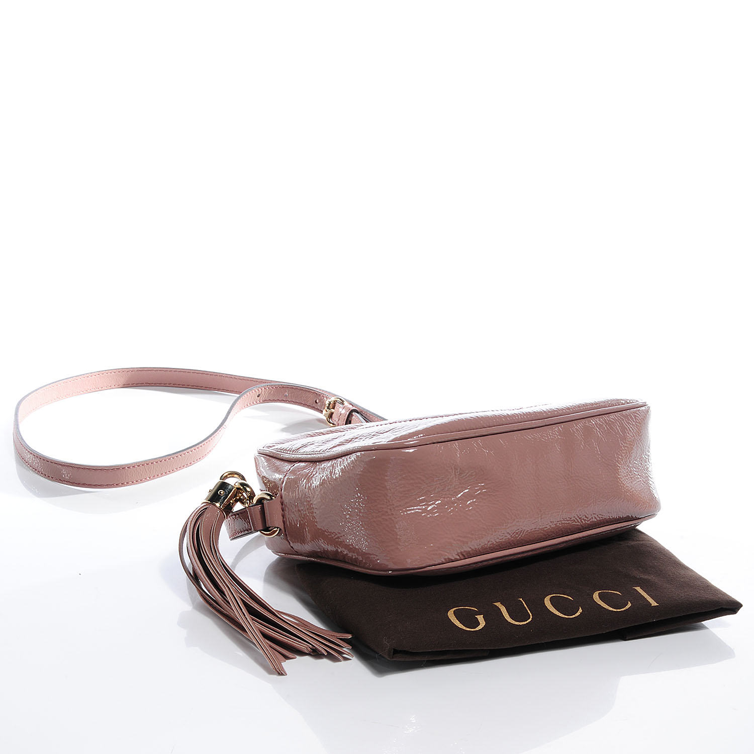GUCCI Soft Patent Small Soho Disco Bag Blush Pink 61655