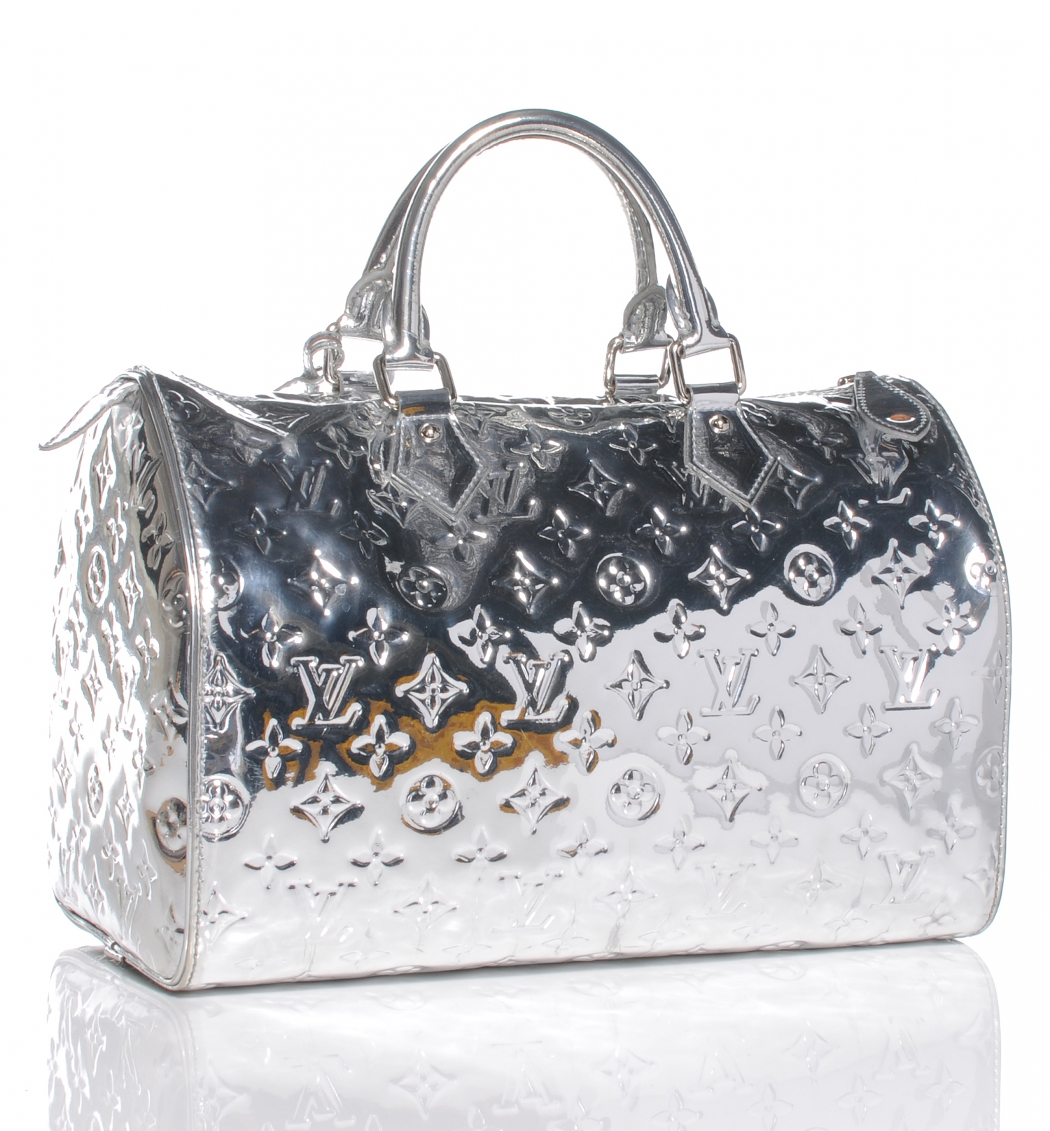 louis vuitton purse mirror LOUIS VUITTON Monogram Miroir Mirror Speedy 30 Silver 42531