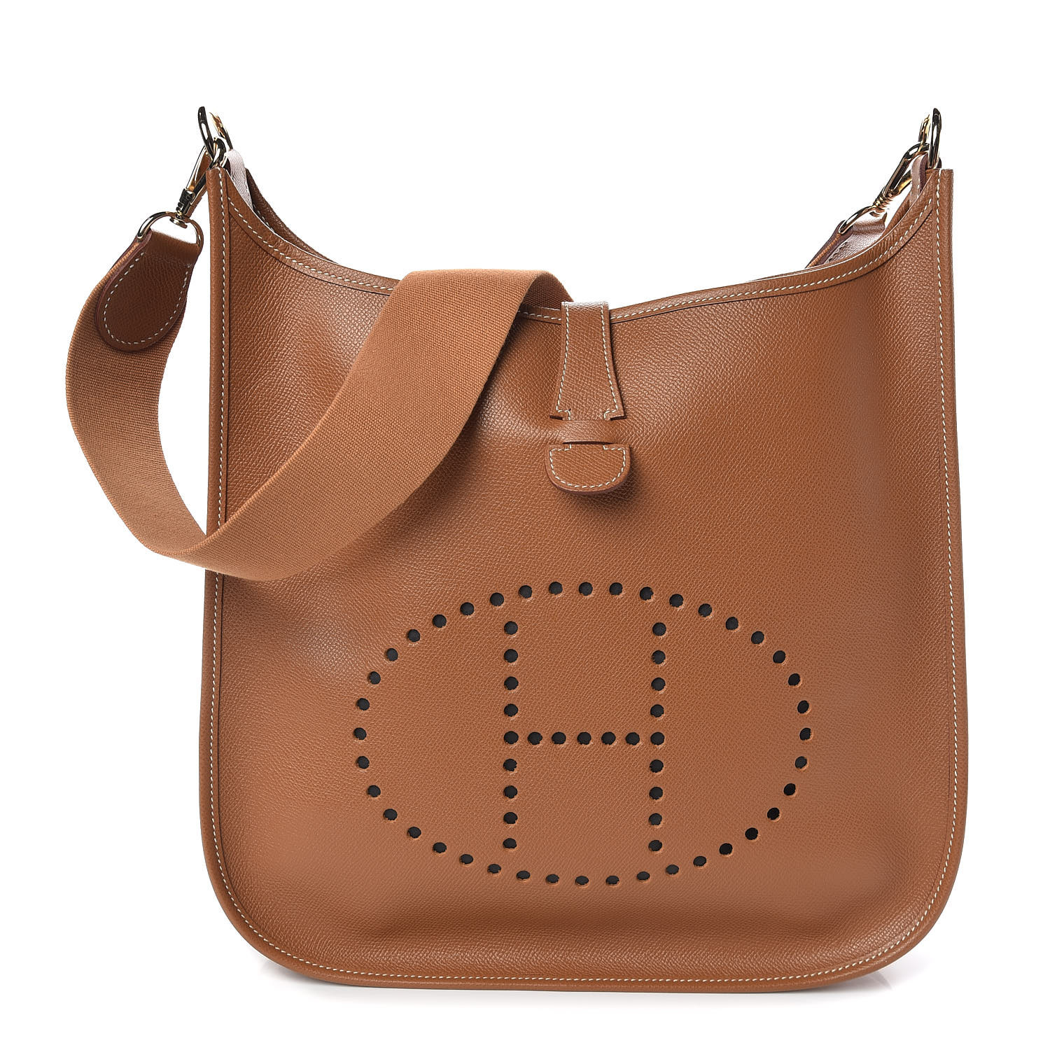 HERMES Courchevel Evelyne GM Gold 414146
