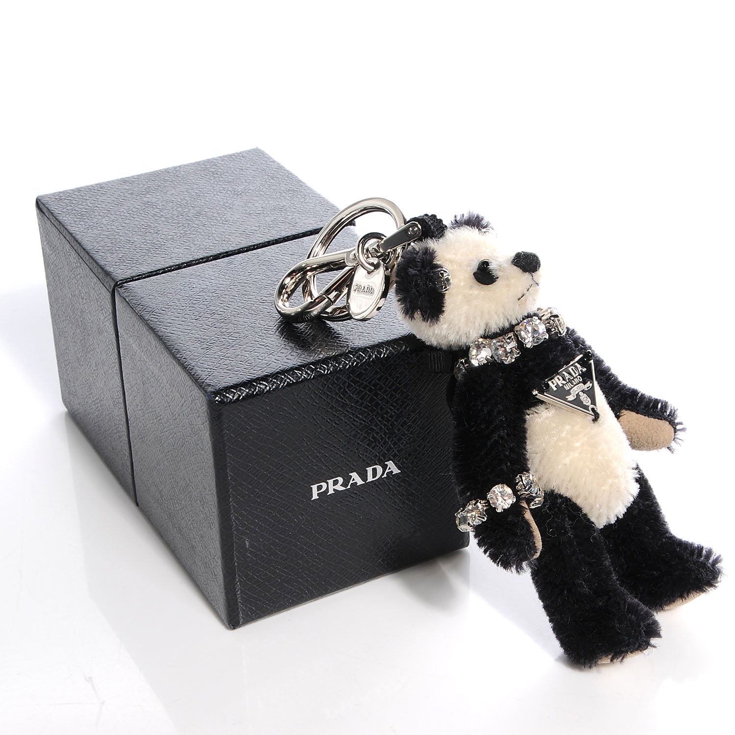 PRADA Crystal Teddy Bear Keychain 58395 | FASHIONPHILE