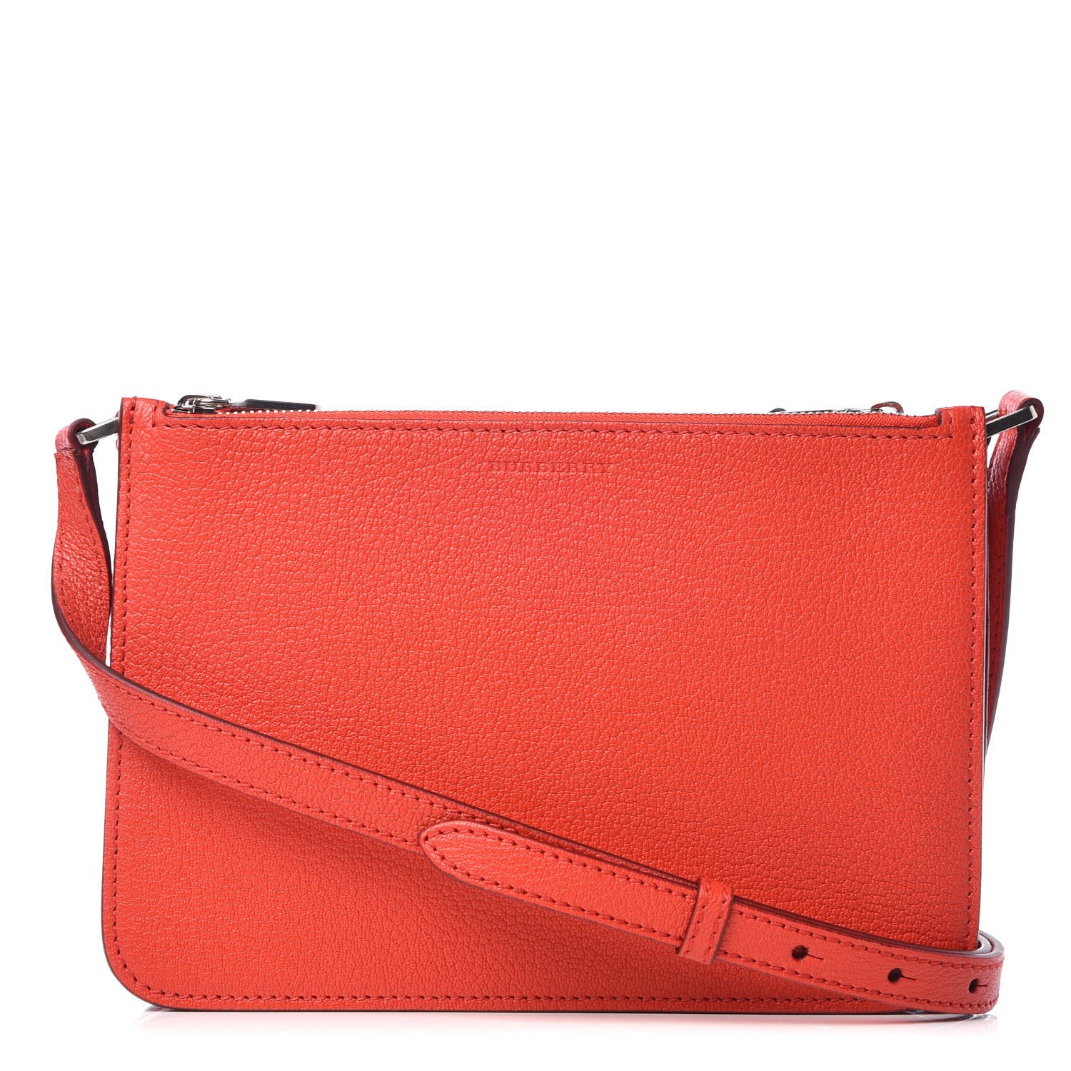 triple zip grainy leather crossbody bag